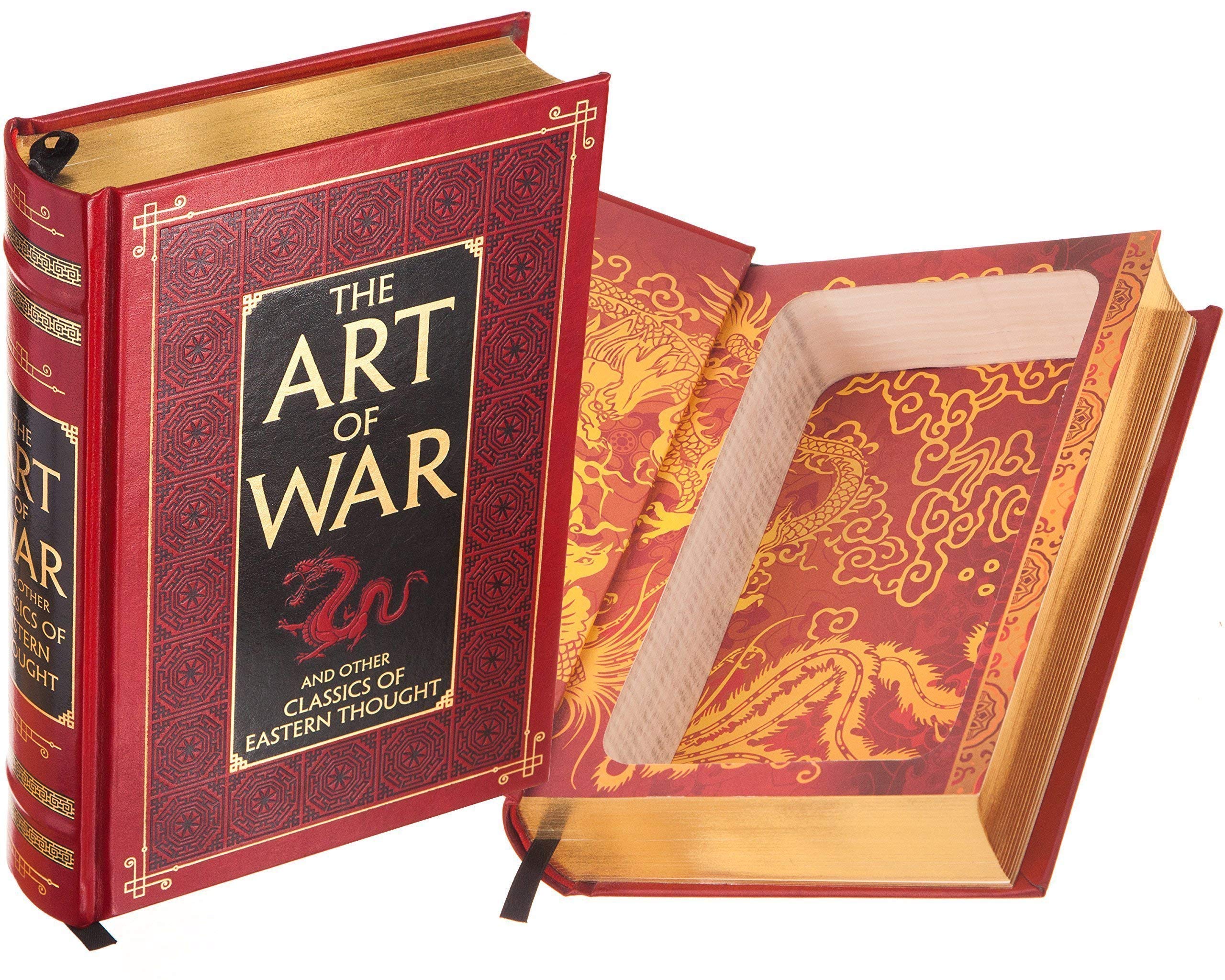Handmade Leather-Bound Book Safe with Magnetic Closure - Sun Tzu's The Art of War - Perfect for Home Security, Secret Storage & Unique Gift Ideas