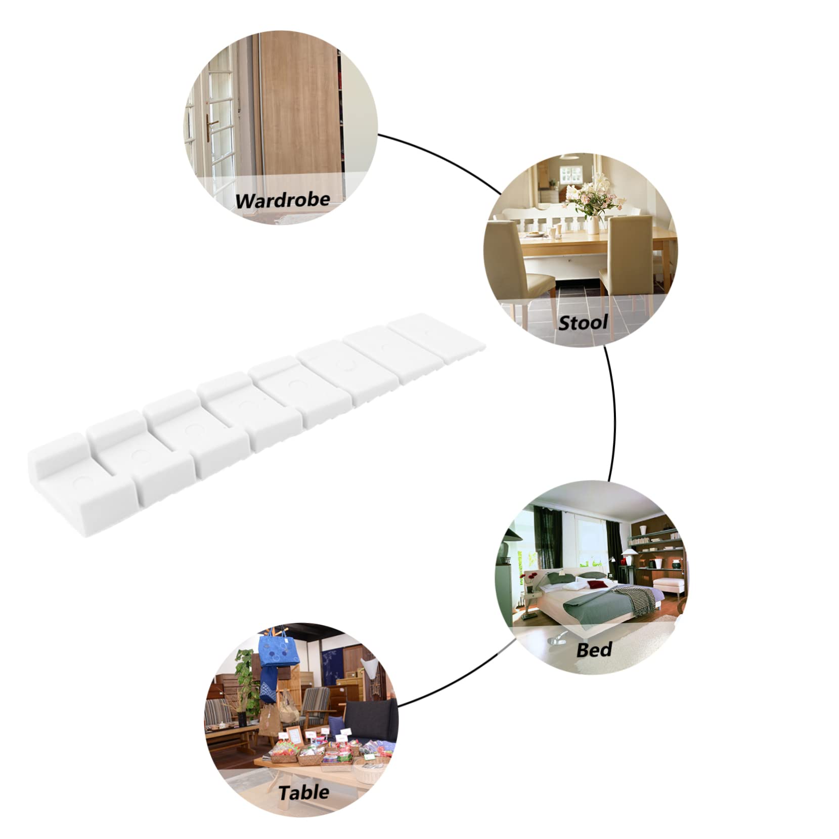 Housoutil 20 Pcs Furniture Leveling Shims - Adjustable Non-Slip Plastic Wedges for Cabinets, Tables, Toilets & DIY Home Improvement (Perfect for Uneven Floors & Wobbly Furniture)