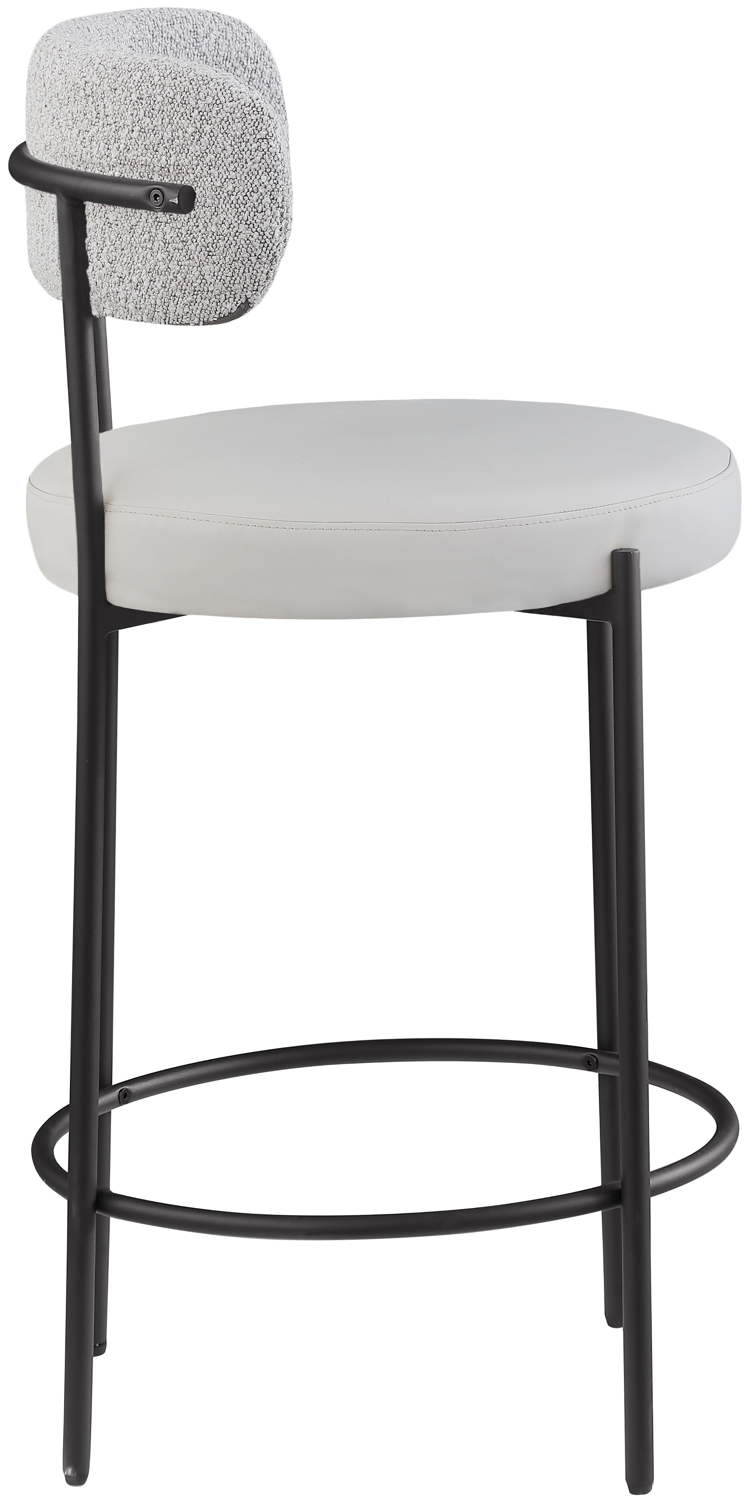 Vegan Leather Seat Stool - Modern PU Leather Footrest Ottoman with Non-Slip Bottom, Perfect for Living Room, Bedroom, Office & Nursery - Lightweight & Space-Saving Stool for Extra Seating or Footrest
