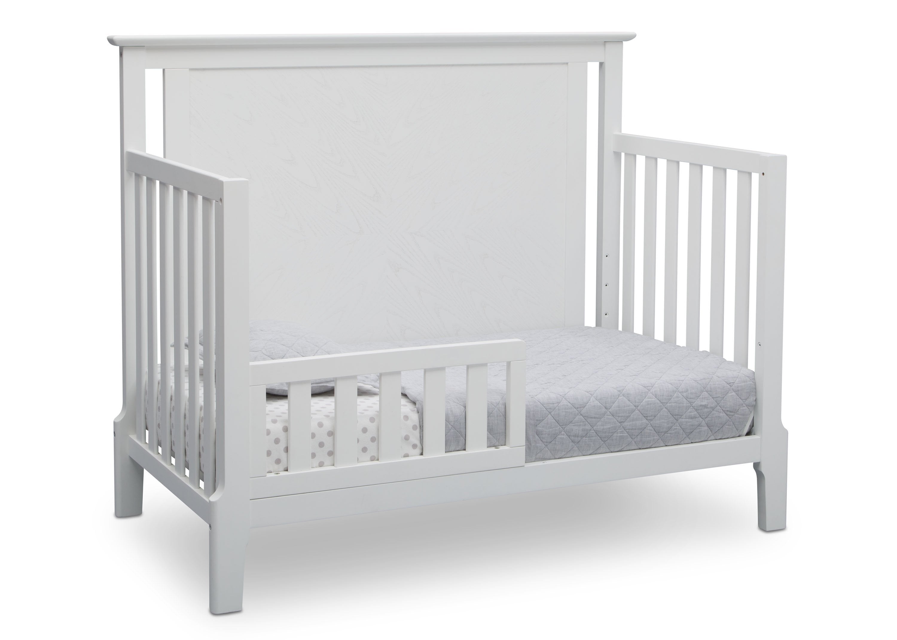 Mid Century Modern 4-in-1 Convertible Baby Crib - Toddler Bed, Daybed & Full Size Bed - Nursery Furniture for Boys & Girls - Perfect for Small Spaces & Modern Homes
