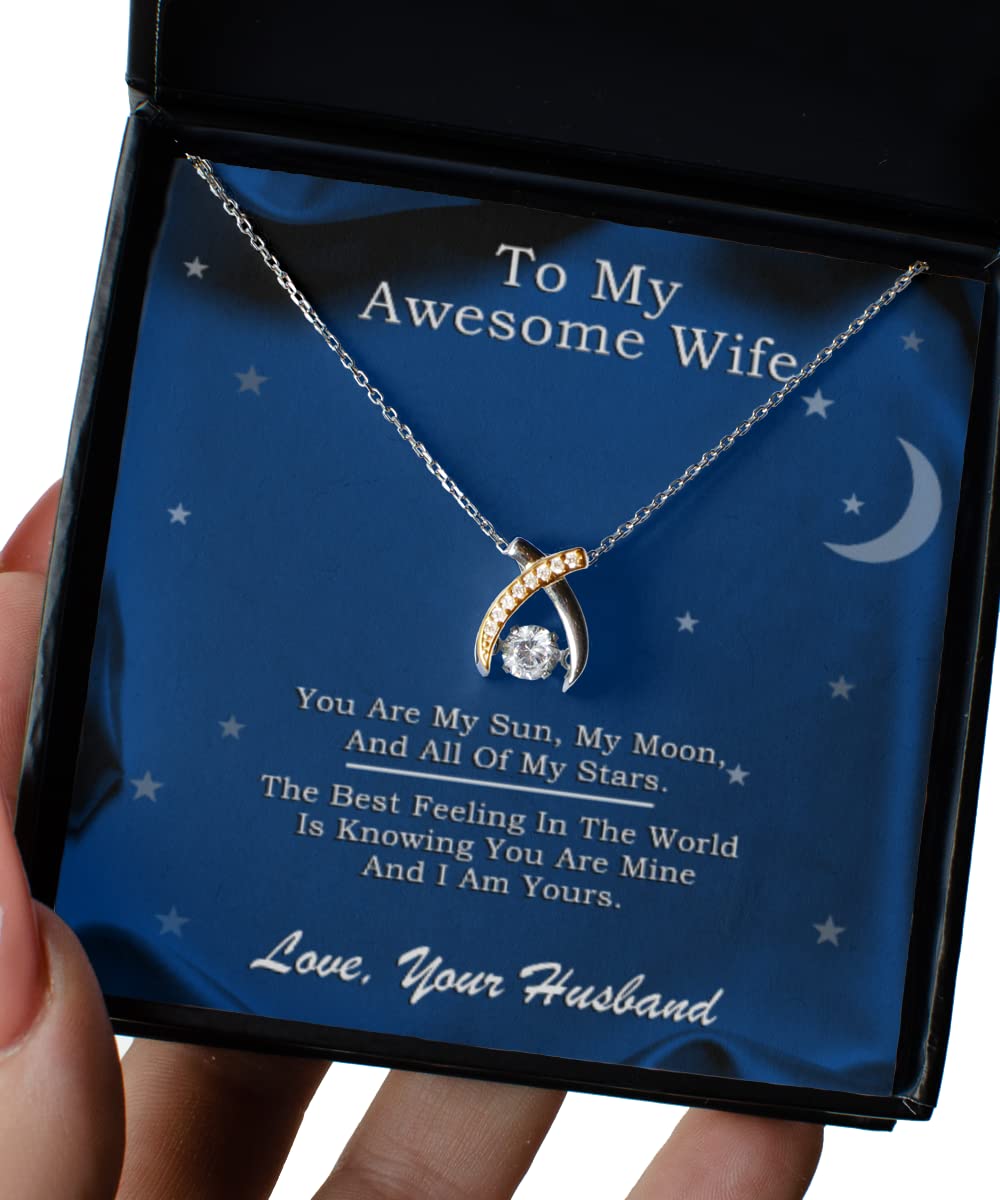 Wishbone Dancing Necklace for Wife - Elegant Jewelry Gift for Christmas, Anniversary & Special Occasions - Perfect for Date Nights, Romantic Surprises & Everyday Wear