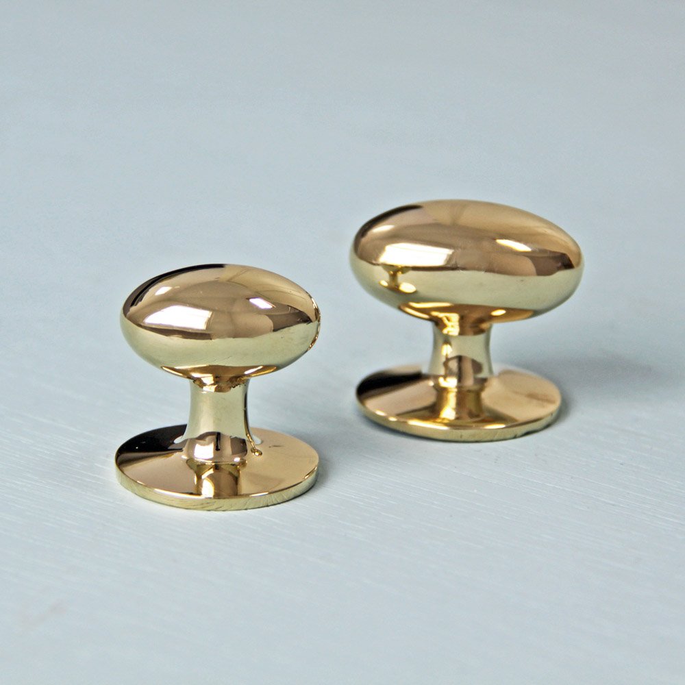 Polished Brass Oval Cabinet Knob - Vintage Style Drawer Pulls for Kitchen & Bathroom - Perfect for Cabinets, Dressers, and Furniture Hardware Upgrade