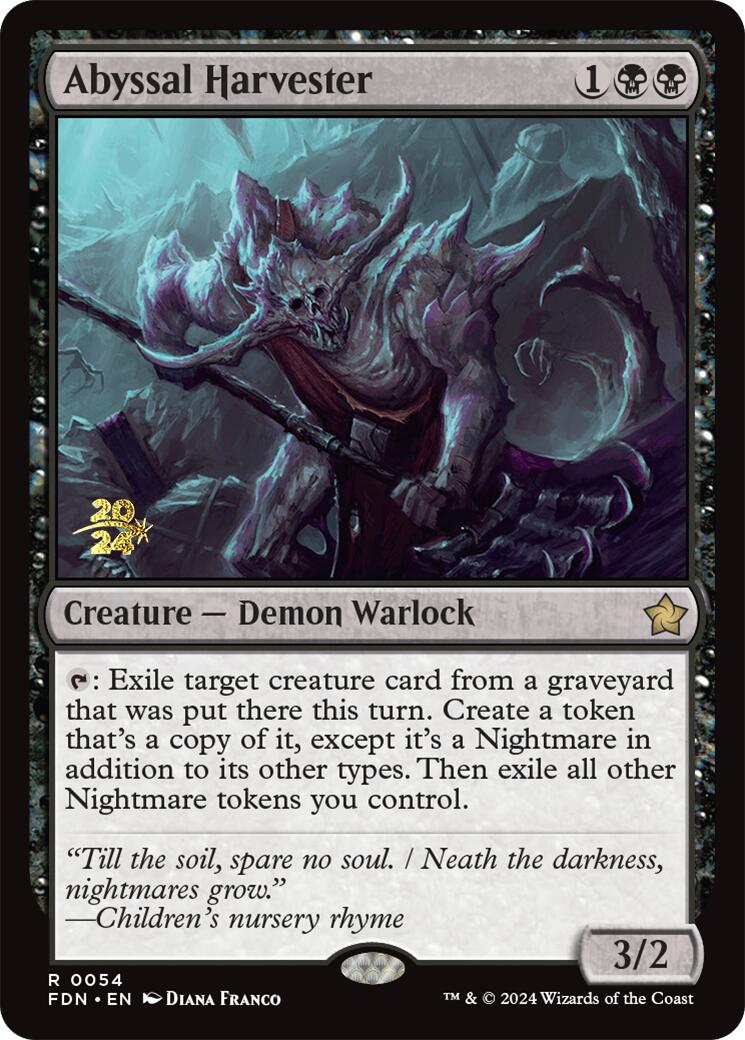 Abyssal Harvester - MTG Foundations Prerelease Promo Card | Rare Magic: The Gathering Gameplay | Perfect for Commander & Standard Decks