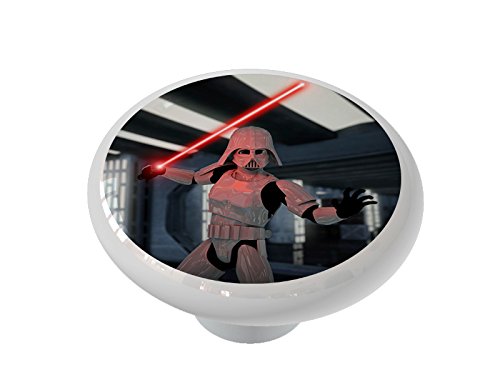 Star Wars Darth Vader Ceramic Drawer Knob - Black Pull Handle for Cabinets, Dressers & Furniture - Perfect for Bedroom, Kitchen & Office Storage