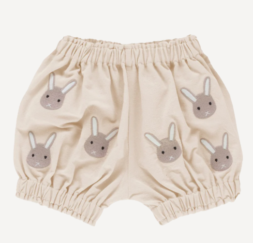Donsje Carson Bunny Bloomers for Babies 6-30 Months - Soft Cotton Baby Pants for Playtime & Nursery Outfits