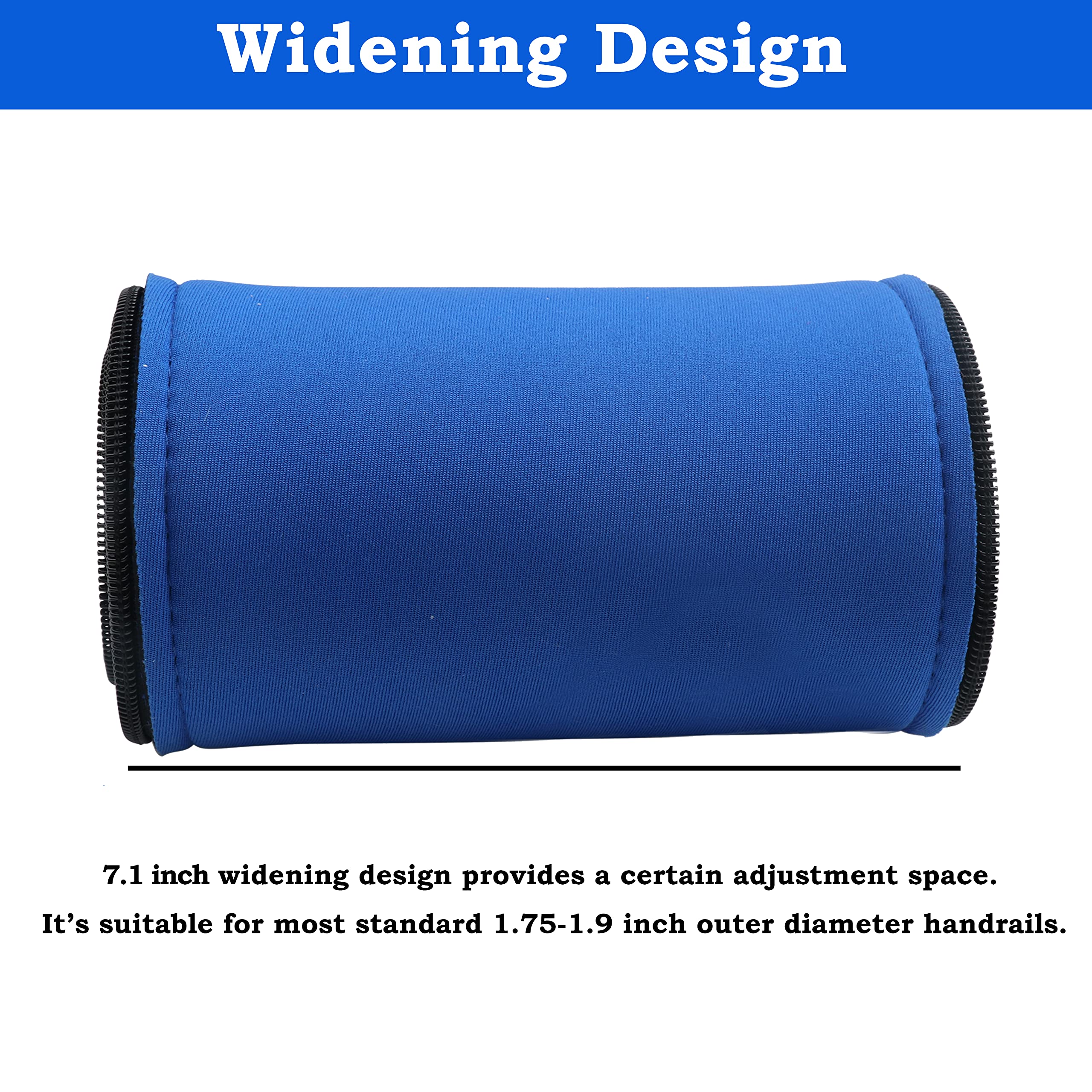 Pool Handrail Cover - Slip Resistant Zippered Hand Grip Rail Cover, Safety Rail Grip Sleeve for Inground Swimming Pools (10ft, Royal Blue) - Perfect for Pool Safety & Deck Protection