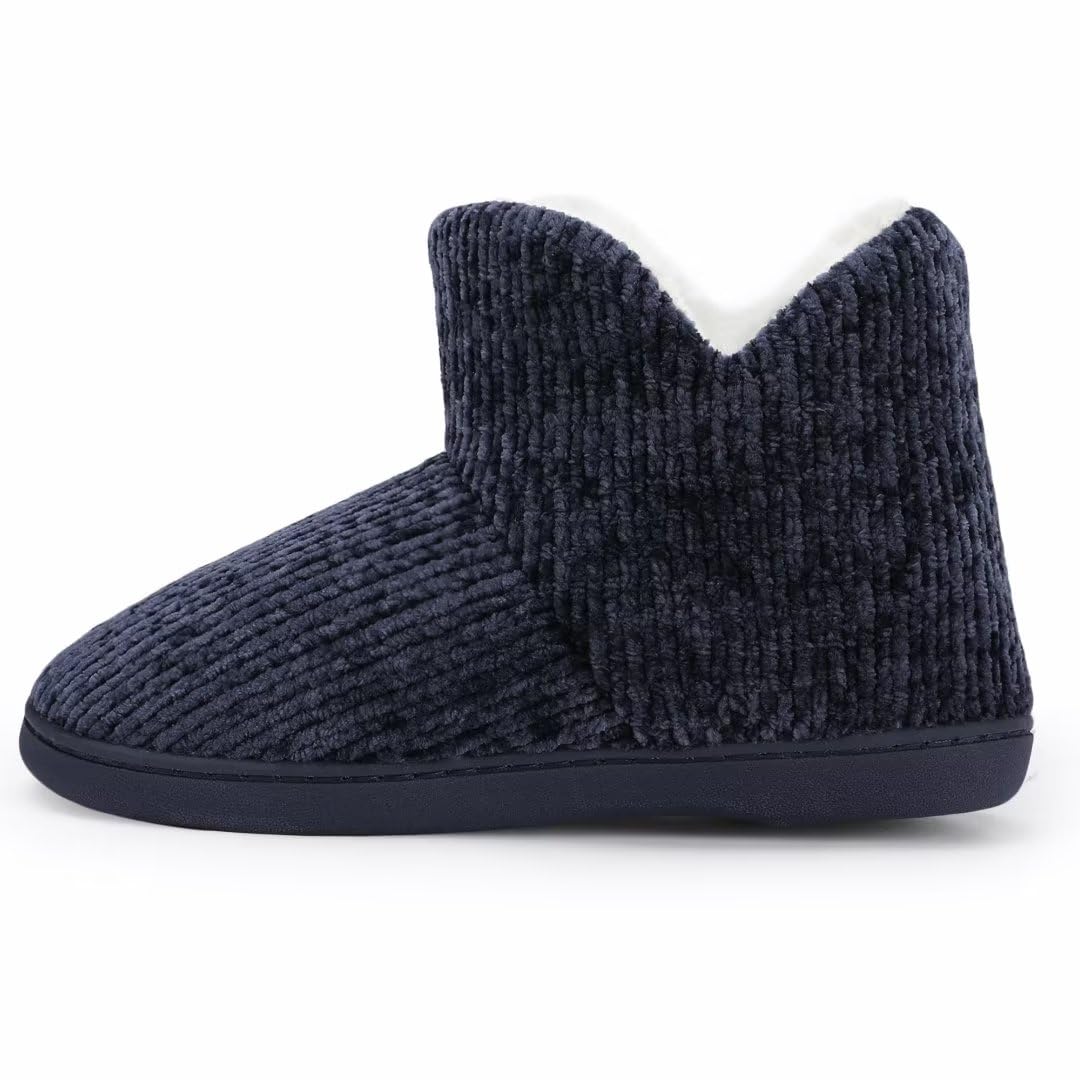 TUOBUQU Women's Cozy Plush Bootie Slippers - Warm Fuzzy Indoor/Outdoor Winter House Shoes for Women - Perfect for Home, Office & Winter Comfort