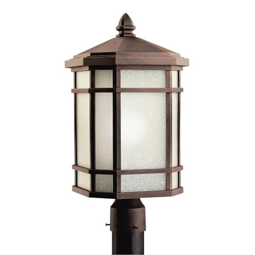 Kichler 9902PR Outdoor Post Mount 1-Light Fixture - Prairie Rock Style for Patio, Garden & Pathway Lighting | Weather-Resistant & Durable Design