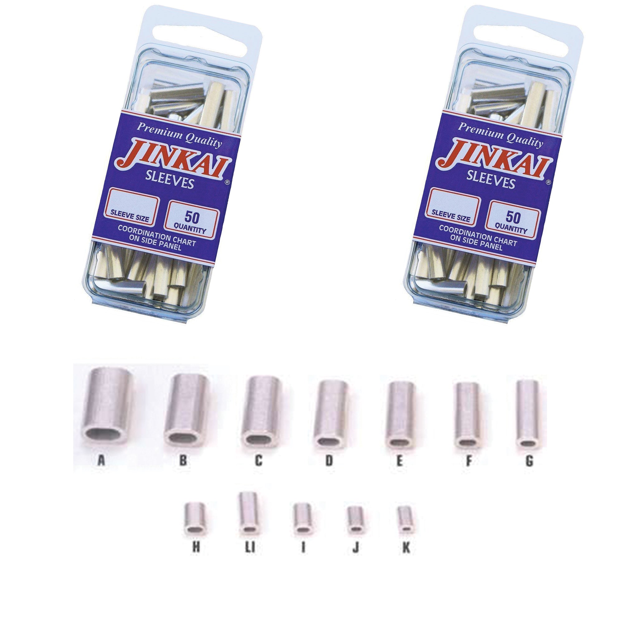 Jinkai Crimp Sleeves 50 Pack - High Quality Electrical Connectors for Wiring & DIY Projects - Perfect for Automotive, Marine, and Home Electrical Repairs