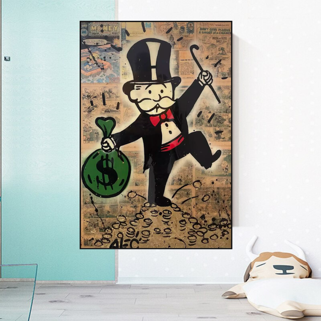 Alec Monopoly Magician: Millionaire Art by Money Man - Exclusive Street Art Canvas for Home & Office Decor | Perfect for Art Collectors & Urban Style Lovers