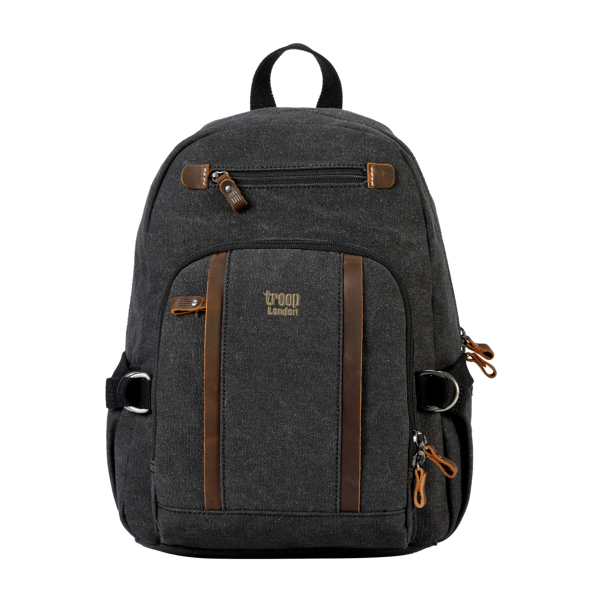 TRP0256 Troop London Classic Canvas Backpack - Medium Size Durable School & Travel Backpack for Men & Women - Perfect for College, Commuting & Outdoor Adventures