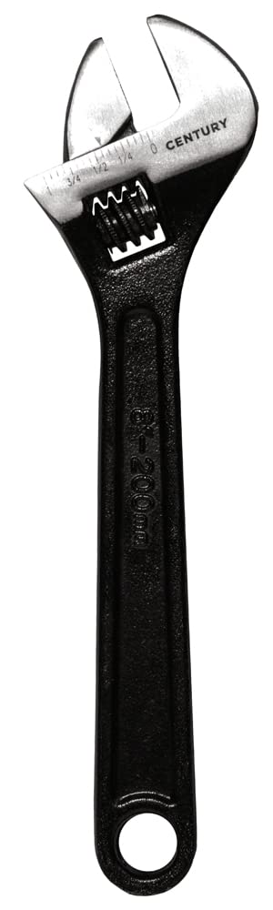 Century Drill & Tool 72624 8-Inch Adjustable Wrench - Perfect for Plumbing, Automotive Repair & DIY Home Projects