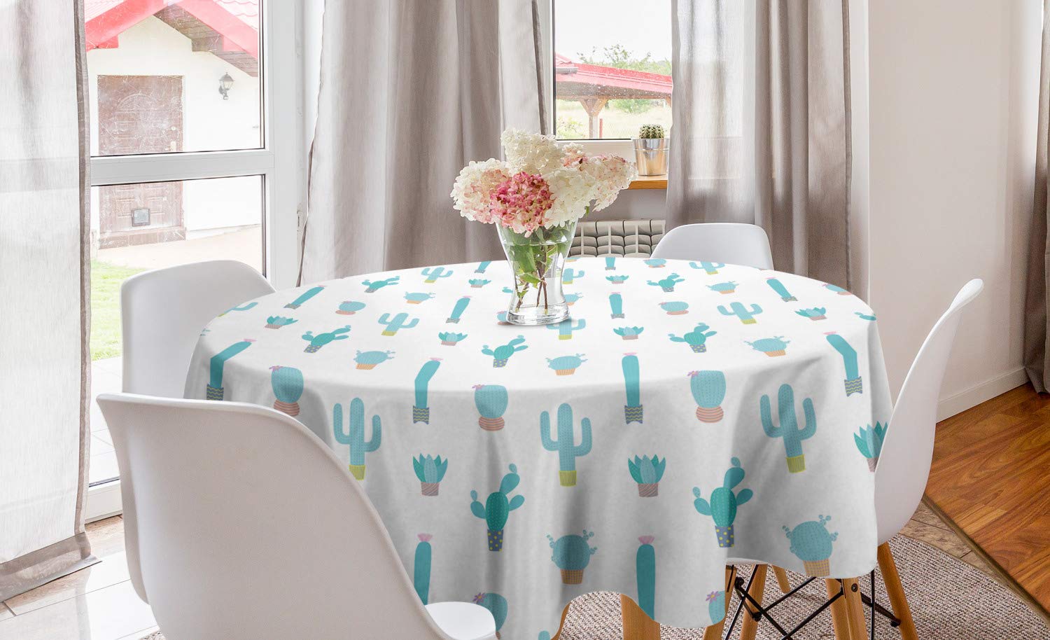 Ambesonne Round Tablecloth 60