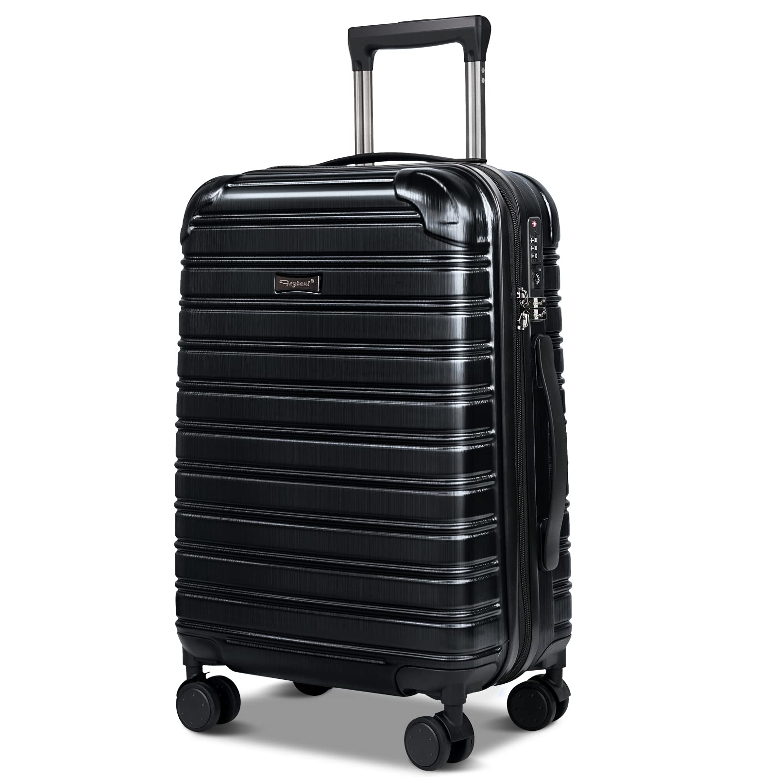 20 Inch Lightweight Hardshell Carry On Luggage with Spinner Wheels - TSA Lock, Airline Approved (22x14x9 Inches) - Durable PC+ABS Black Rolling Suitcase for Business Travel, Weekend Getaways & Airplane Overhead Bin Storage
