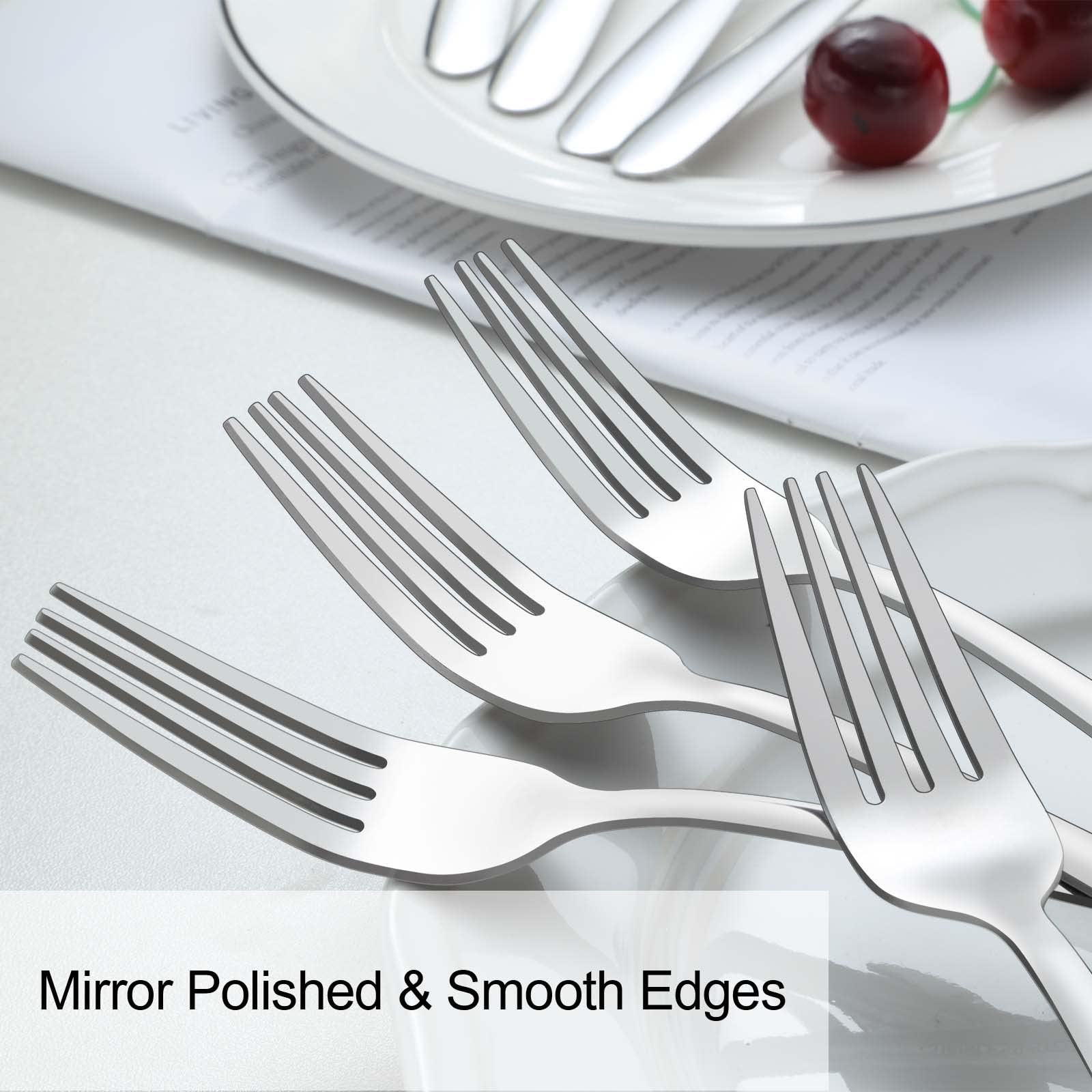 72-Piece Stainless Steel Dinnerware Set - 36 Dinner Knives (9.1 Inch) & 36 Forks (8 Inch) - Premium Silverware for Home, Kitchen, Restaurant - Perfect for Formal Dining, Wedding Parties & Catering Events
