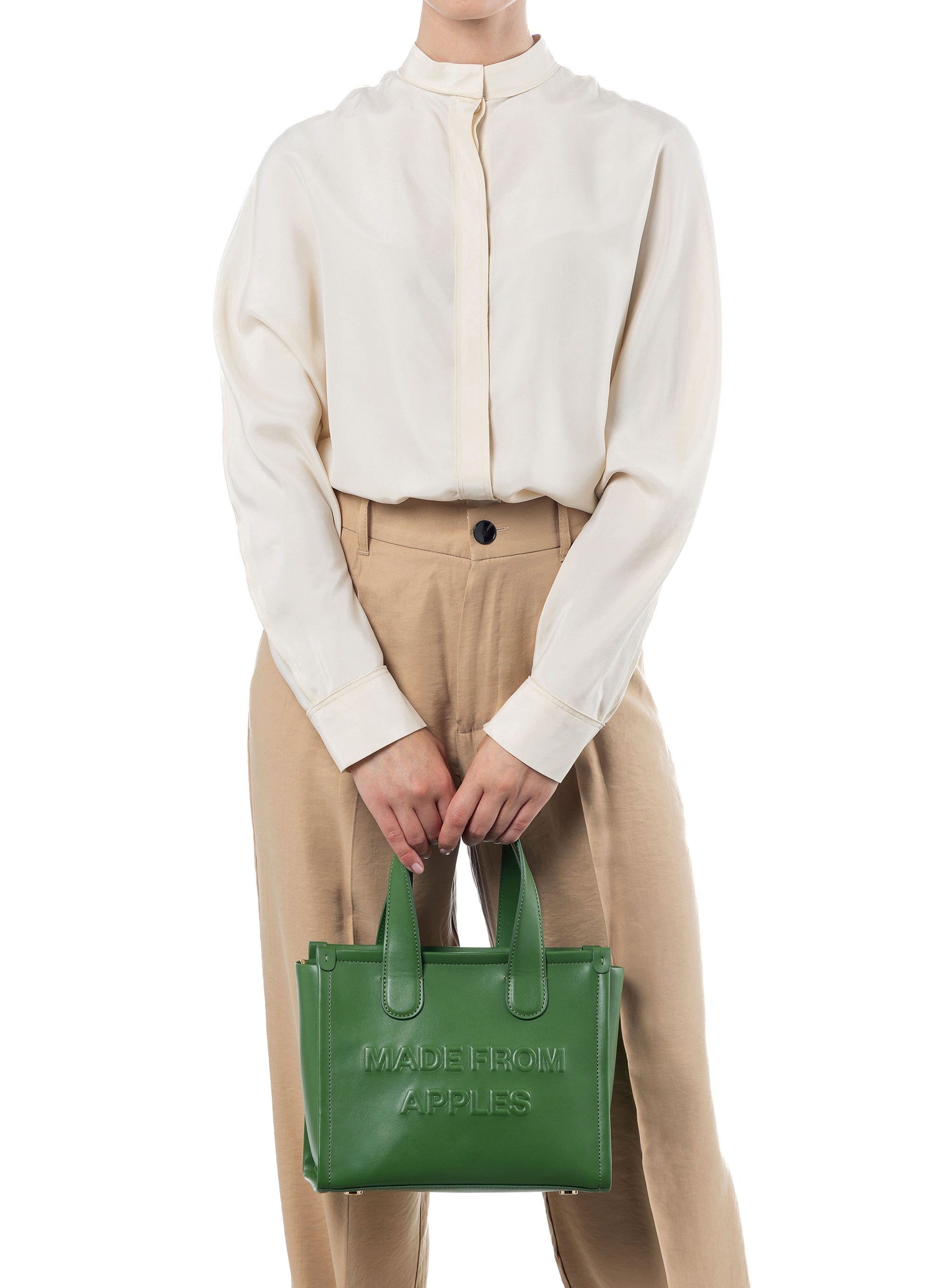 Alma M Vegan Leather Tote Bag for Women - Eco-Friendly Apple Leather Handbag in Green | Perfect for Work, Travel & Everyday Use