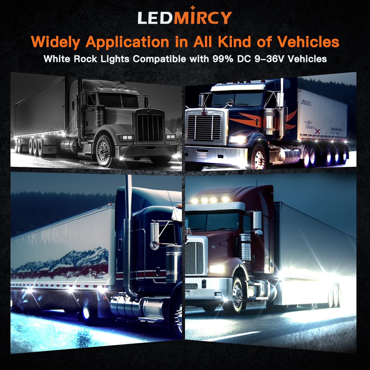 R3 Pure White Rock Lights Kit - 12PCS High Power LED Underglow Lights for Offroad Trucks, ATV, UTV, SUV with Rocker Switch & Wire Harness | Perfect for Trail Rigs, Night Off-Roading & Custom Underbody Lighting