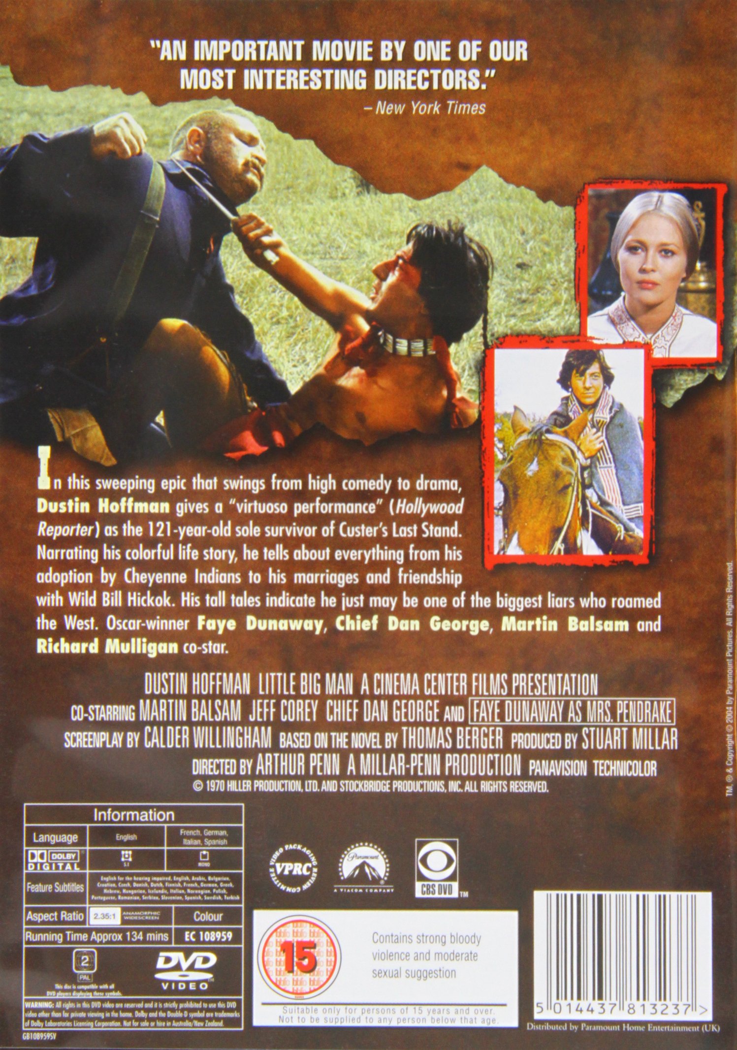 Little Big Man DVD [Region 2] - Classic Western Movie for Home Entertainment & Film Collectors