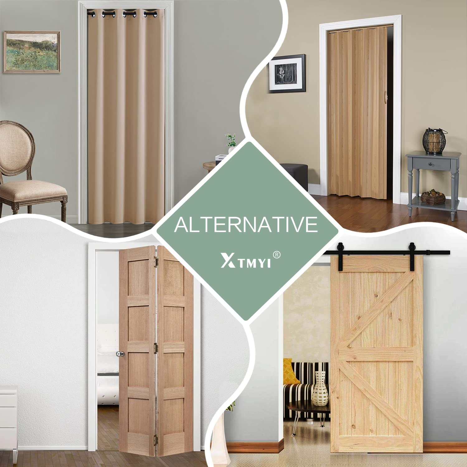 XTMYI 80 Inch Blackout Door Curtain for Privacy - Room Divider, Temporary Insulated Curtain for Bedroom, Closet Door Cover - Perfect for Home, Office & Dorm Room Privacy Solutions