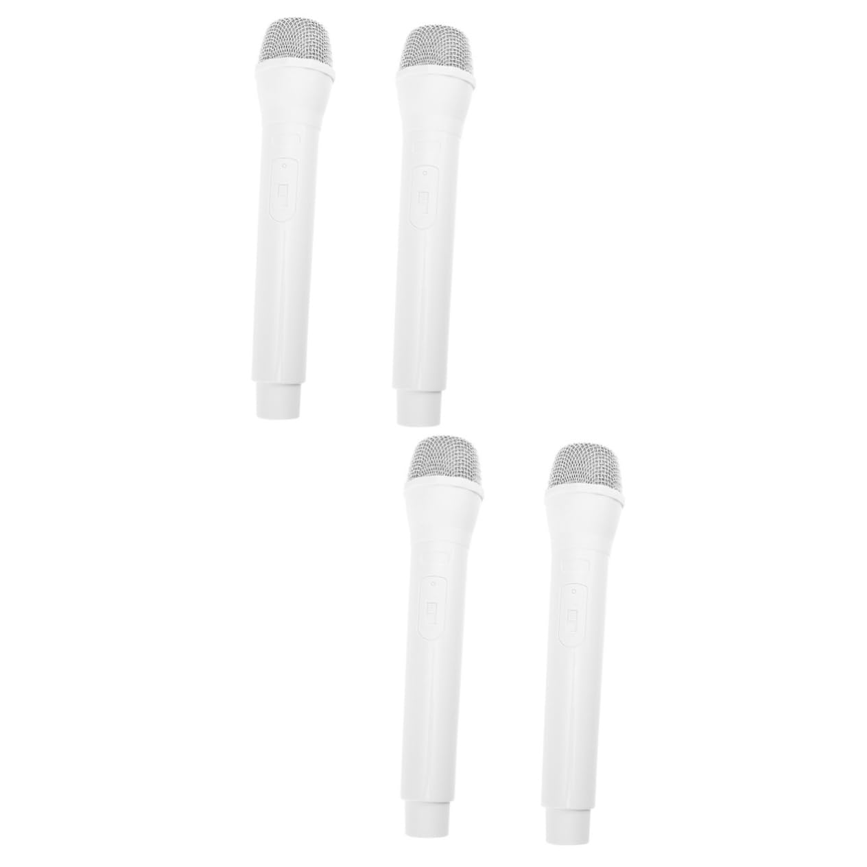 Alasum 4-Piece Toy Microphone Set - Realistic Fake Microphone Props for Kids Karaoke, Gaming & Role Play - Perfect for Singing, Pretend Play & Stage Performances