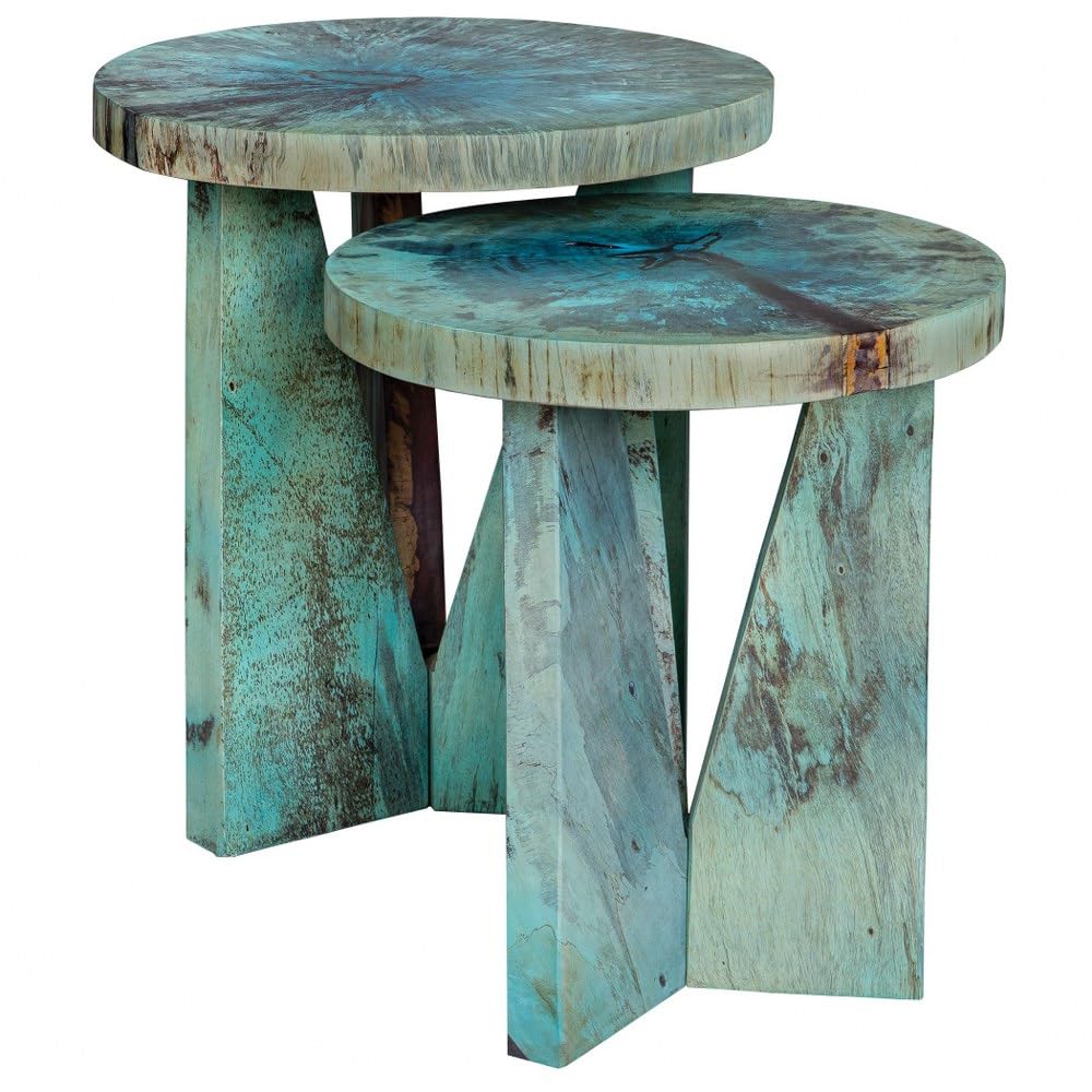 Nadette 21.3 Inch Modern Nesting Tables Set of 2 - Space Saving Side Tables for Living Room, Bedroom or Office - Stackable End Tables with Contemporary Design