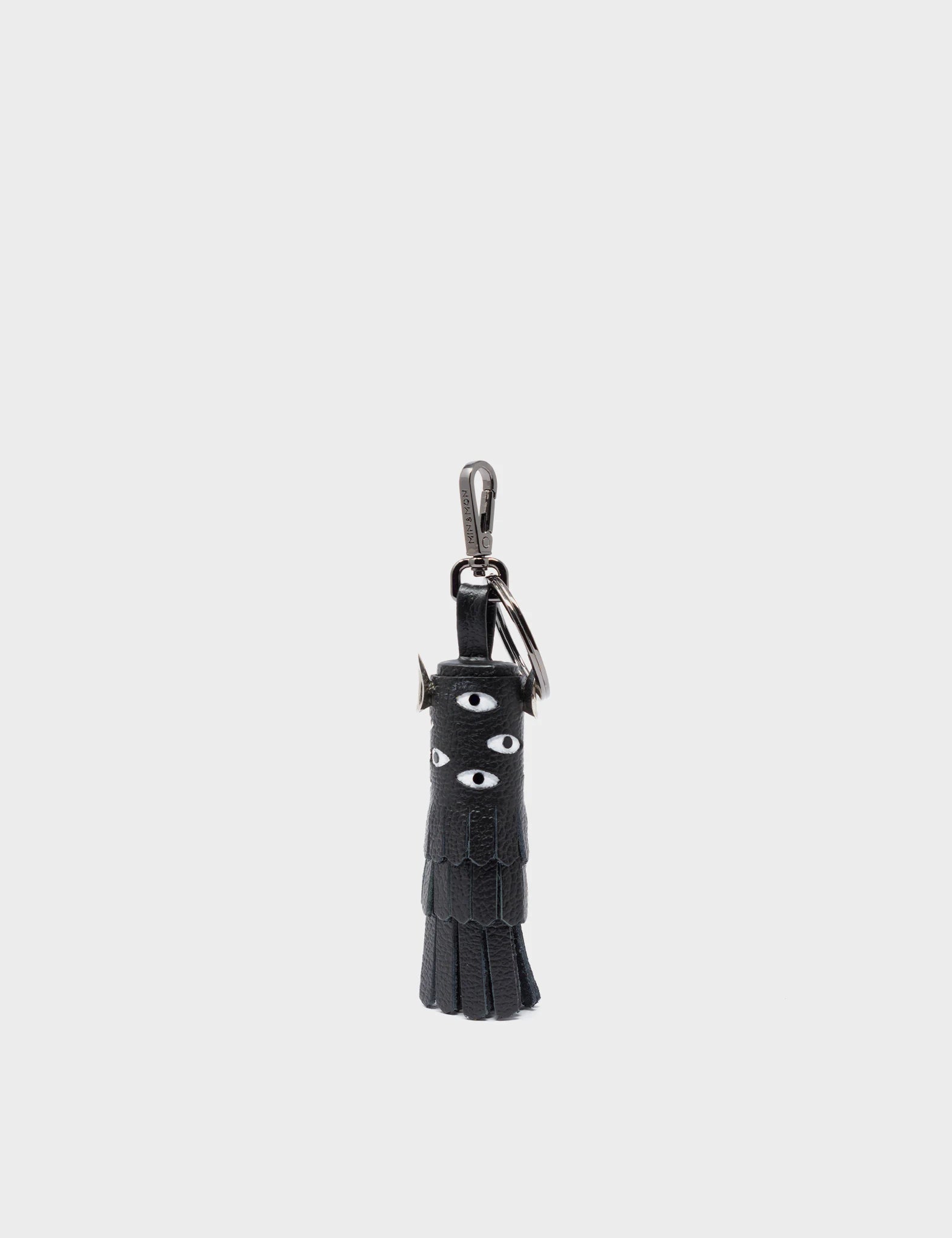 Oliver The Ox Charm Black Leather Keychain - Stylish & Durable Key Holder for Men & Women - Perfect for Gifts, Home, Office & Travel Accessories