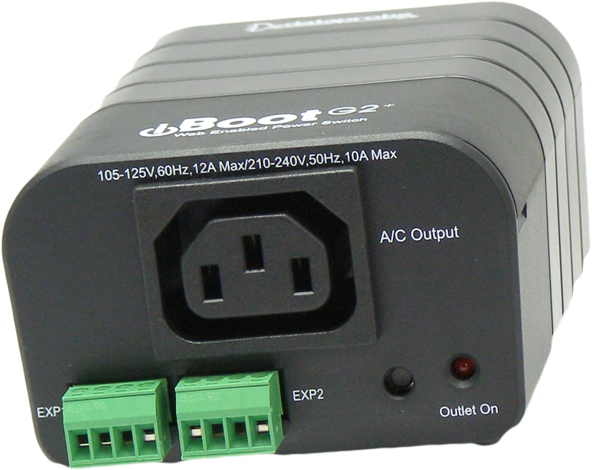iBoot-G2S Web IP Power Switch - 12 AMPs at 105-125 VAC with Built-in 2 Port Network 10/100 Switch | Cloud Controlled Remote Power Switch for Server Rooms, Data Centers & Smart Home Automation