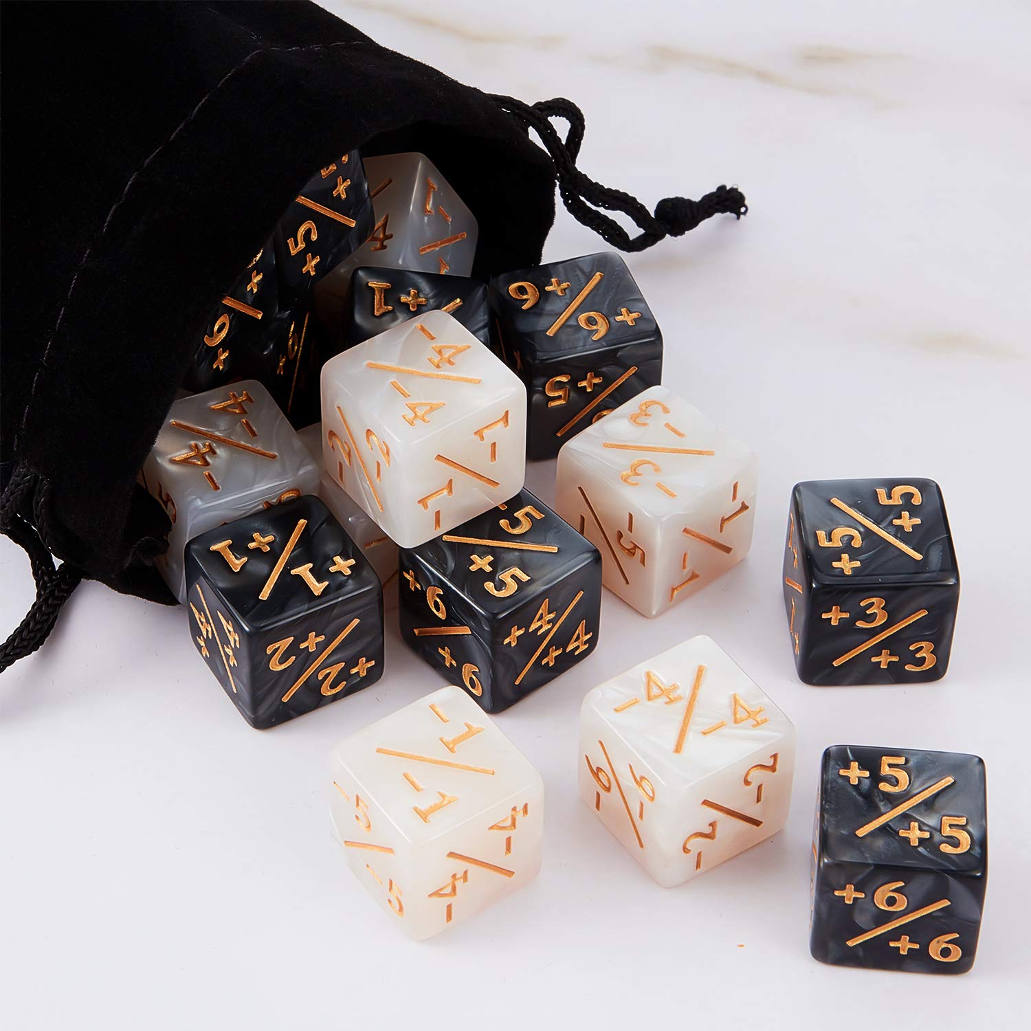 48-Piece MTG Dice Set - Plus/Minus 1 Counters, D6 Tokens for Magic: The Gathering TCG - Bulk Gaming Accessories for Card Games & Tabletop RPGs (Perfect for Tournaments, Game Nights & Strategy Sessions)