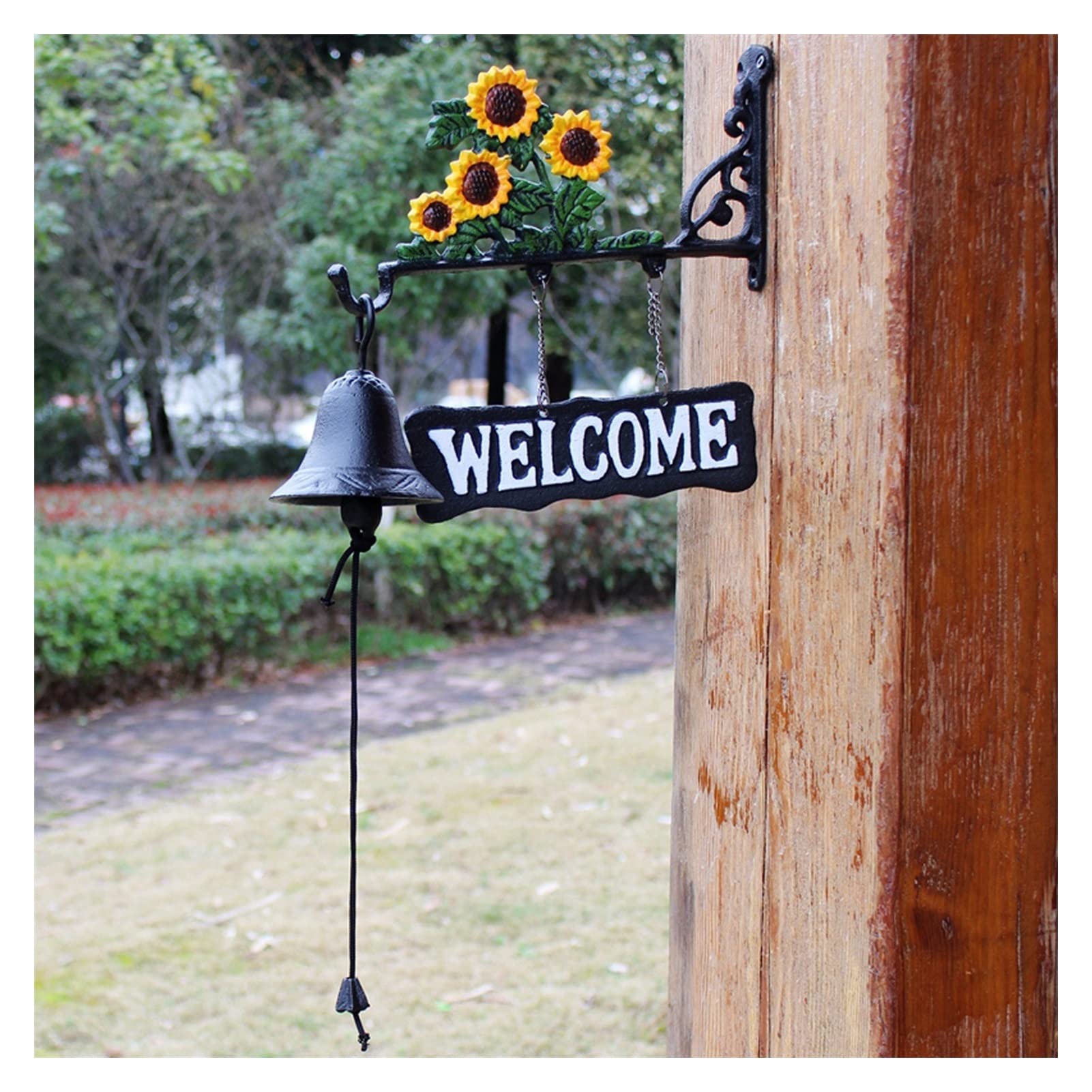 SEFAX Vintage Rustic Cast Iron Doorbell - Antique Farmhouse Wall Decor for Country Homes & Cabins - Perfect for Front Porch, Entryway & Garden Gate (Color: C)