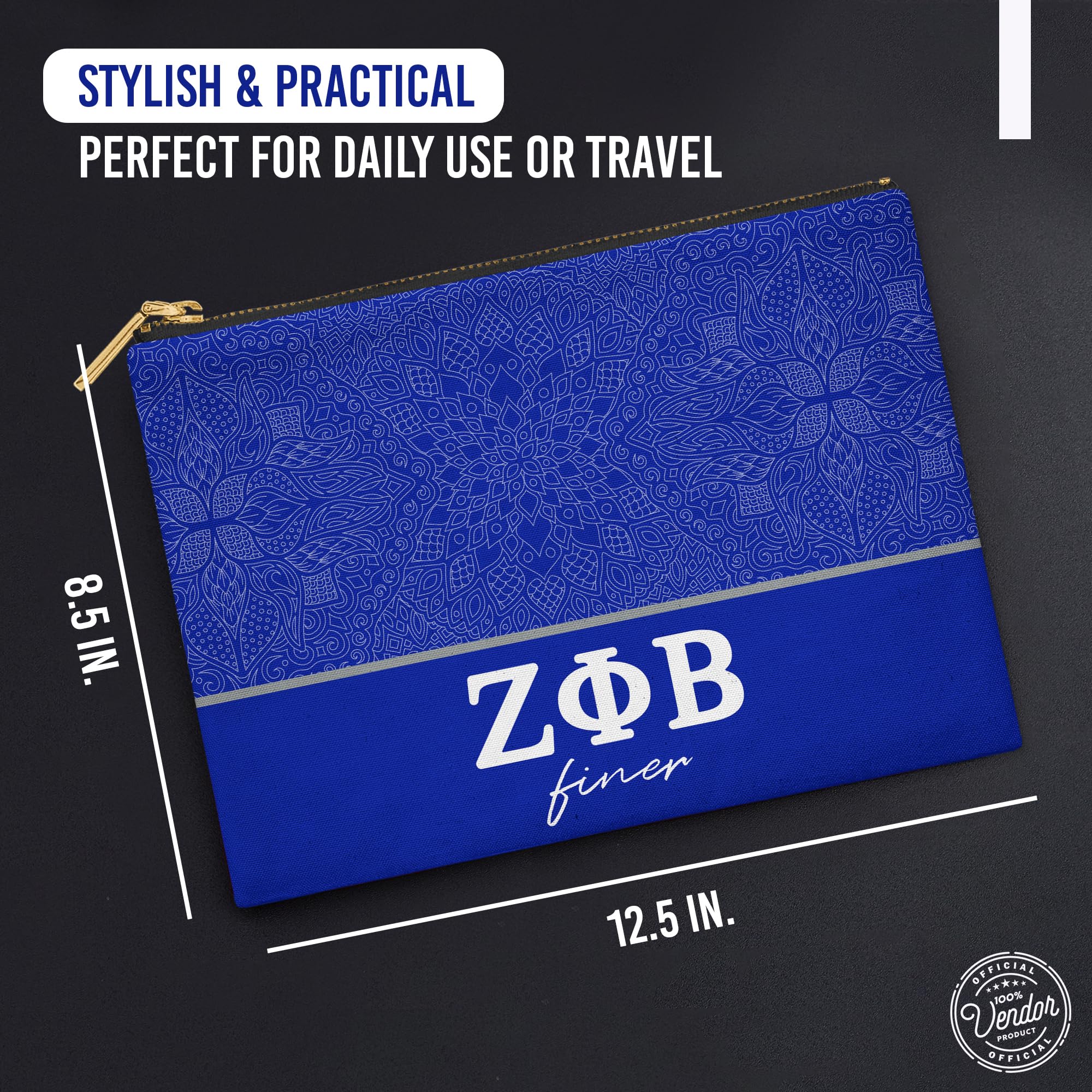 Zeta Phi Beta Sorority Cosmetic Bag - Official Greek Makeup Pouch & Travel Organizer for College Sisters | Perfect for Sorority Events, Campus Life, and Travel Accessories
