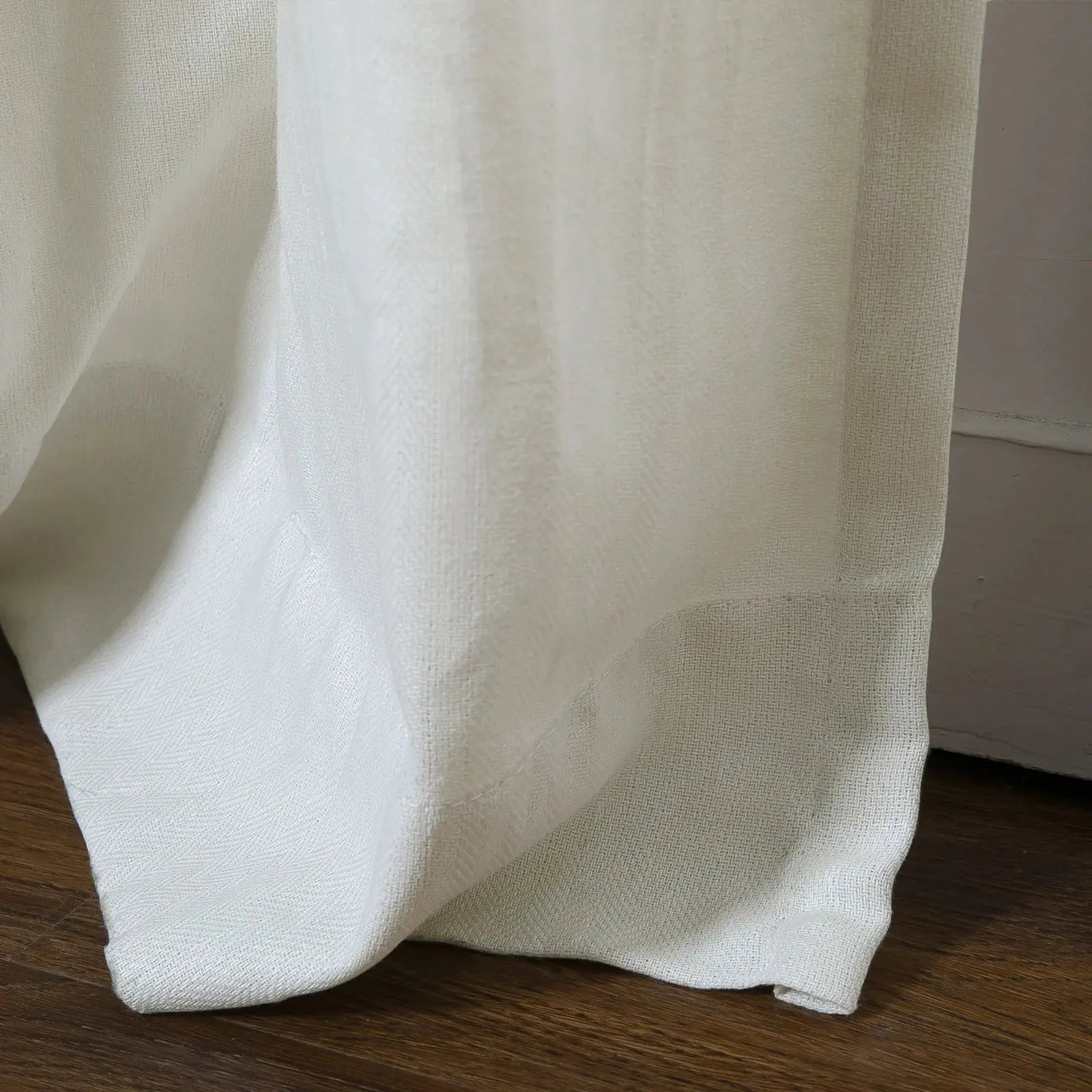 Ron Linen Herringbone Custom Pleated Curtains - Blackout Drapes for Living Room, Bedroom & Home Decor (Set of 2 Panels)