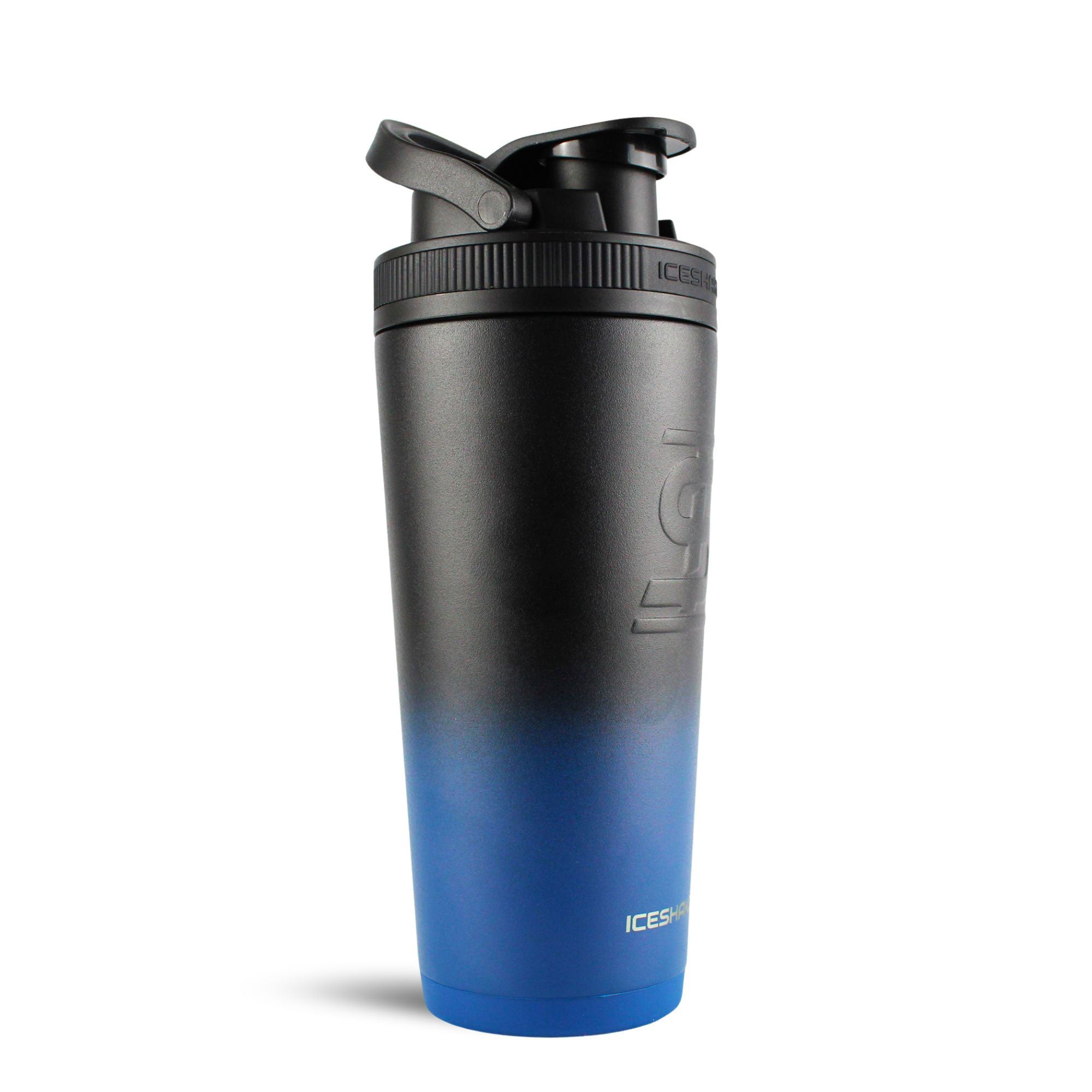 26oz Insulated Stainless Steel Ice Shaker Bottle - Navy Black Ombre Gradient for Gym, Workout & Protein Drinks | Leakproof & Sweatproof Design for Fitness Enthusiasts