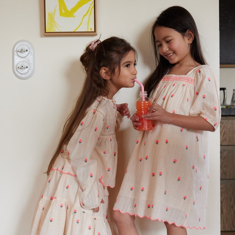 Bonheur du Jour Paris Patty Girl Dress - Rose Petal Floral Print for Special Occasions & Parties