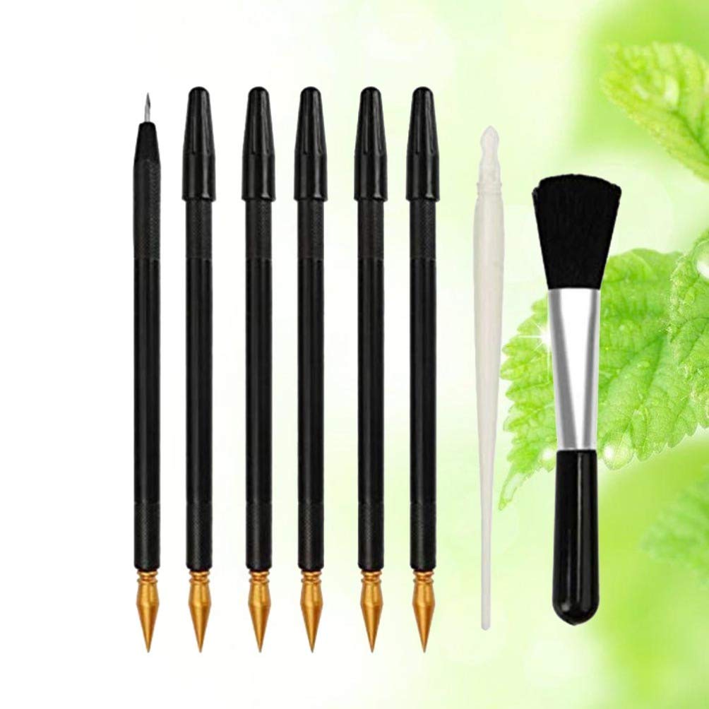 Wakauto 8-Piece Multifunctional Cleaning Tool Set - Scratch Brush, Stylus, Paint Spatula, Squeegee & Shaving Kit for Home, Office & DIY Projects | Perfect for Artists, Craftsmen & Car Detailers