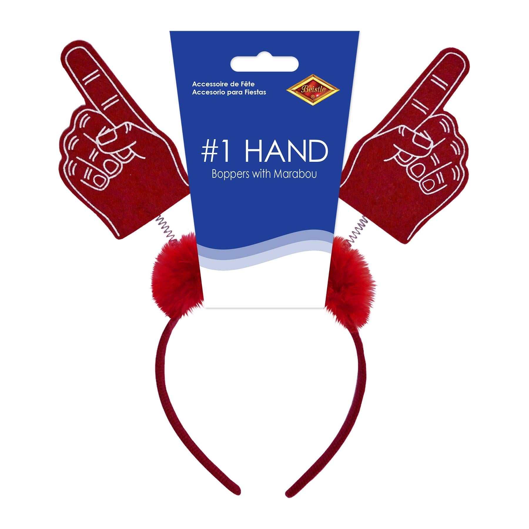 12 Pack Beistle #1 Hand Boppers with Red Marabou Feathers - Fun Party Favors for Birthday Celebrations, Carnivals, and Costume Events