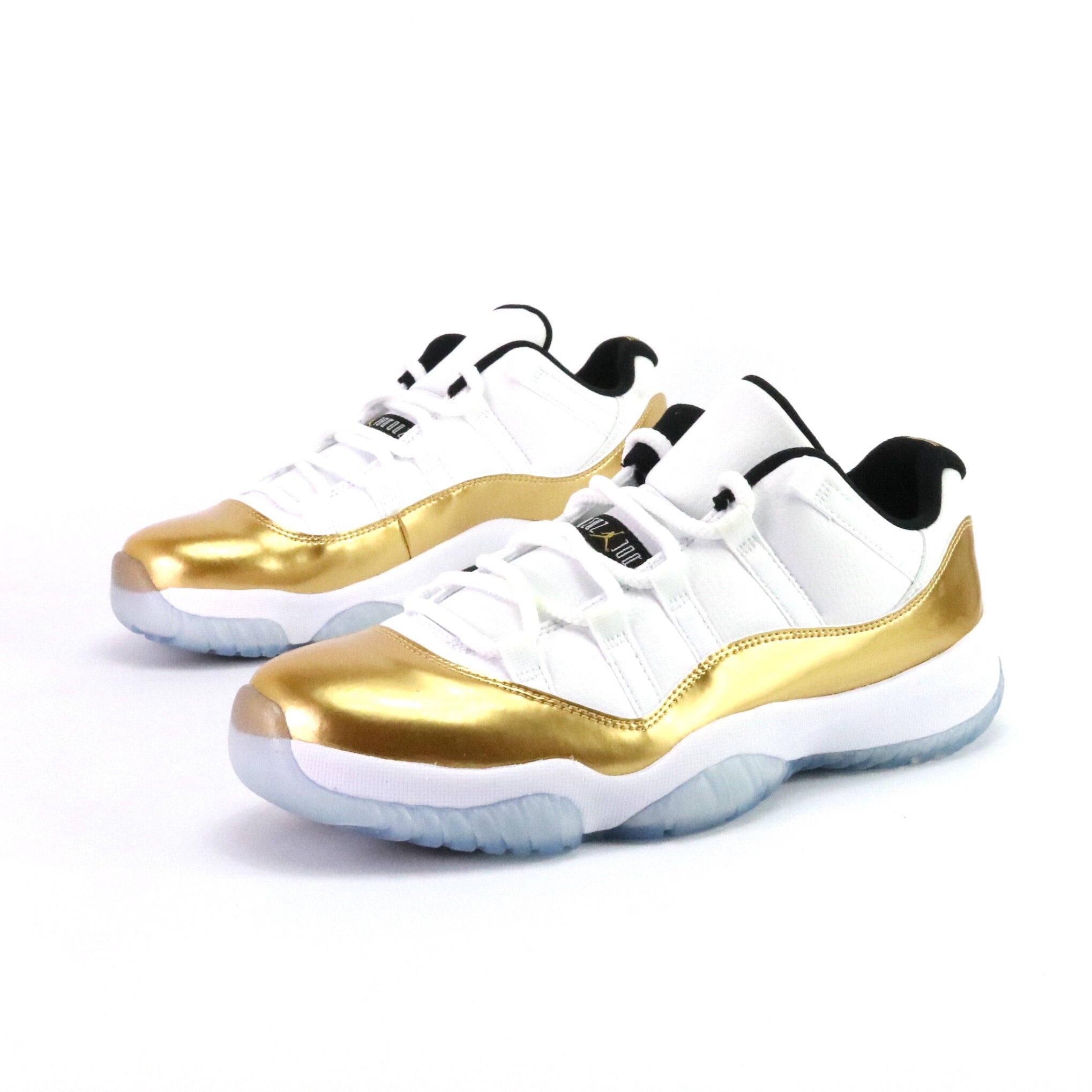Air Jordan 11 Retro Low Closing Ceremony Sneakers - White/Metallic Gold/Black Basketball Shoes for Men | Perfect for Streetwear & Casual Outfits