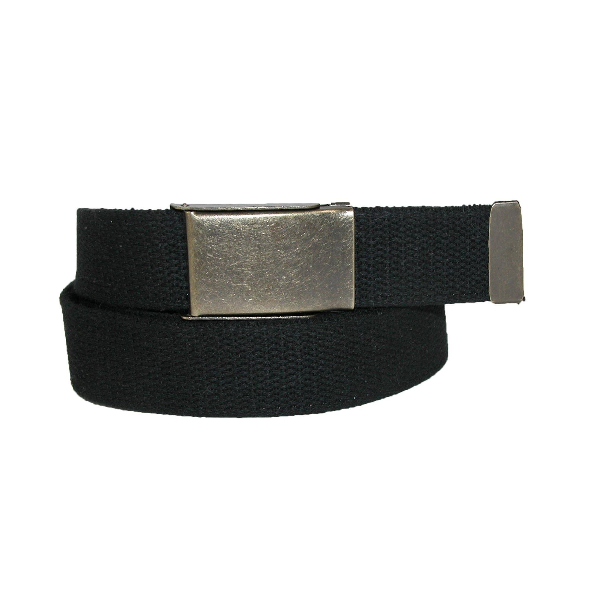 CTM® Men's Big & Tall Fabric Belt with Brass Flip Top Buckle - Adjustable Waistband for Casual & Formal Wear - Perfect for Office, Travel & Everyday Use