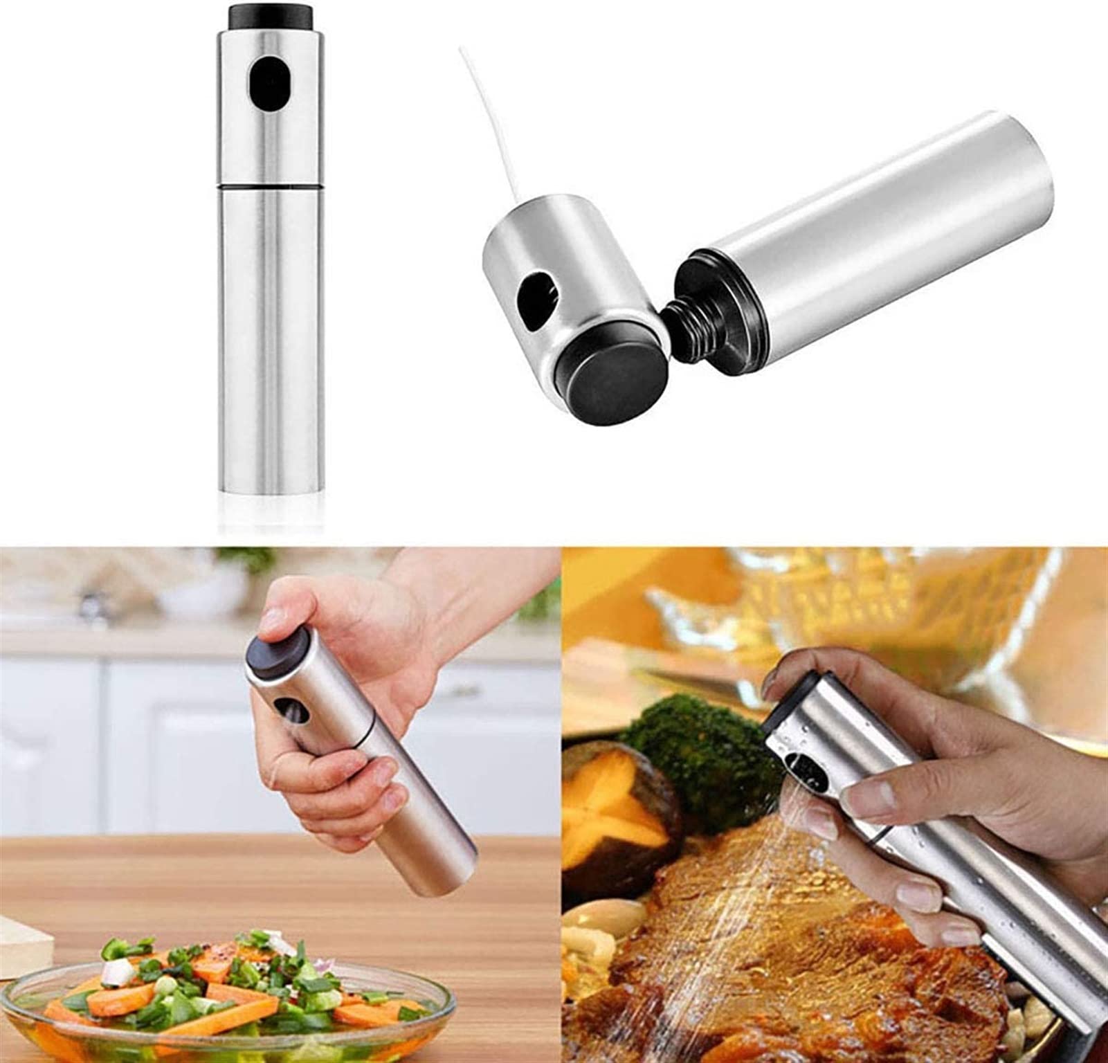 Premium Stainless Steel Olive Oil Sprayer & Vinegar Dispenser - 1 Pack for BBQ, Cooking, Frying, Salad, Baking | Perfect for Kitchen, Restaurants & Healthy Meal Prep