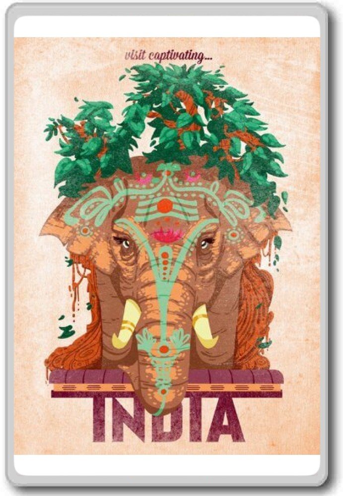 Vintage India Travel Souvenir Fridge Magnet - Collectible Gift for Travel Lovers & Home Decor