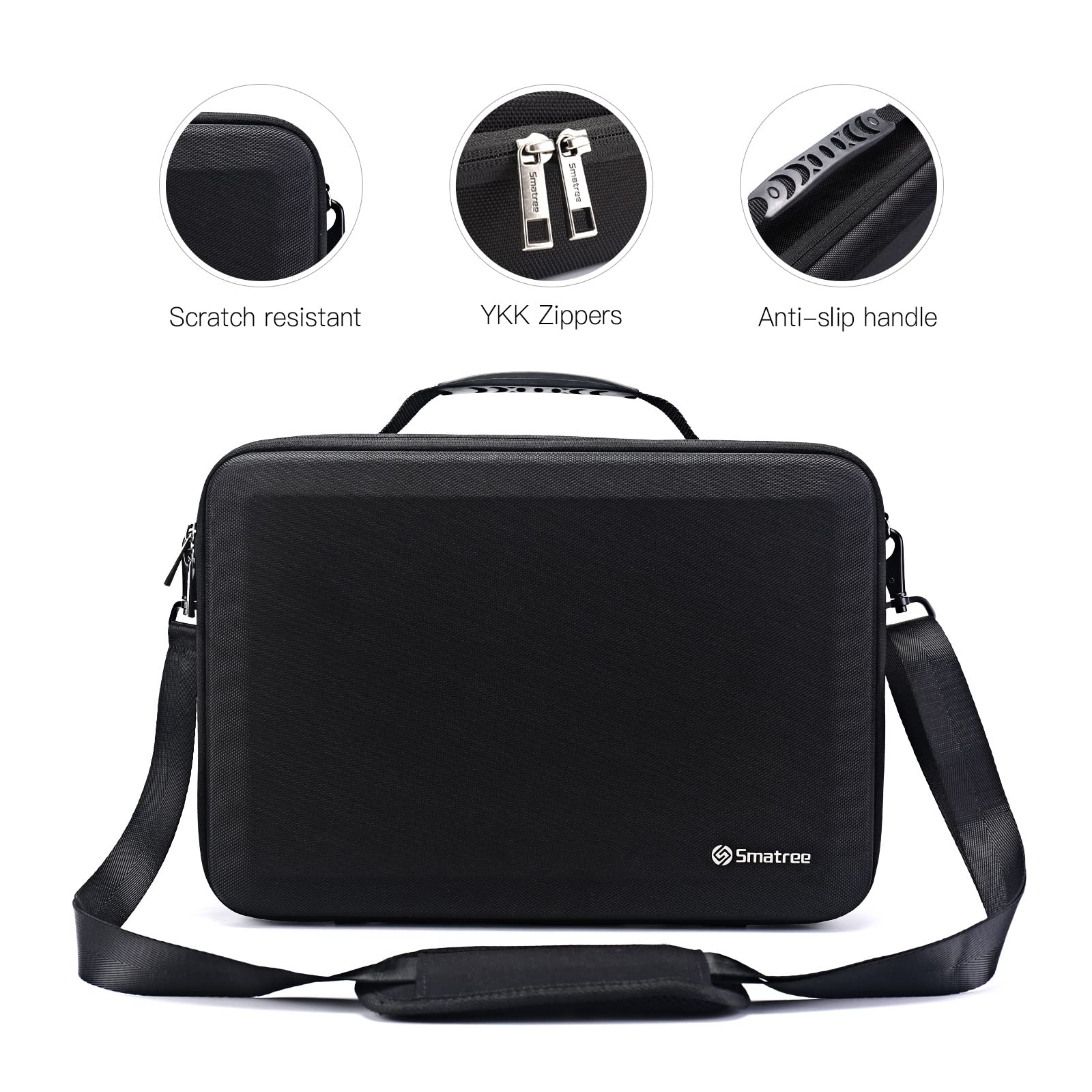 Smatree Protective Hard Sleeve Case for MacBook Pro 16 inch 2021 | Compatible with 15-16 inch Laptops Including MacBook Pro 15.4 inch & Samsung Galaxy Book2 Pro 15.6 inch | Shockproof Travel Carrying Bag with EU Power Plug Adapter | Perfect for Business Travel, Commuting & College Use