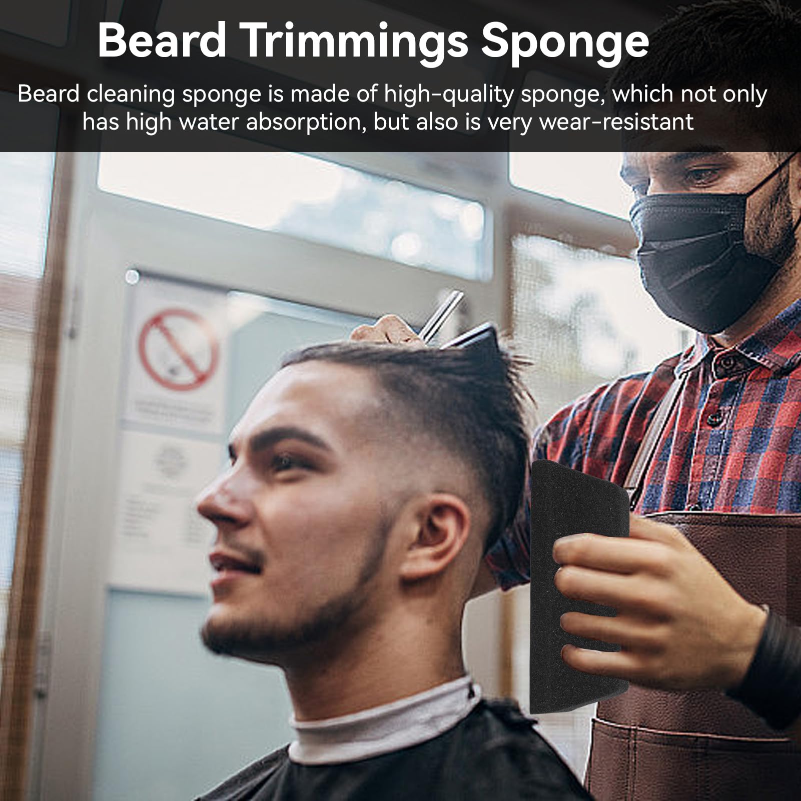 Beard Trimmer Sponge - Compact Beard & Neck Duster for Hair Cleanup | Shaving Tool for Sink & Bathroom | Perfect for Grooming, Barbershops & Home Use