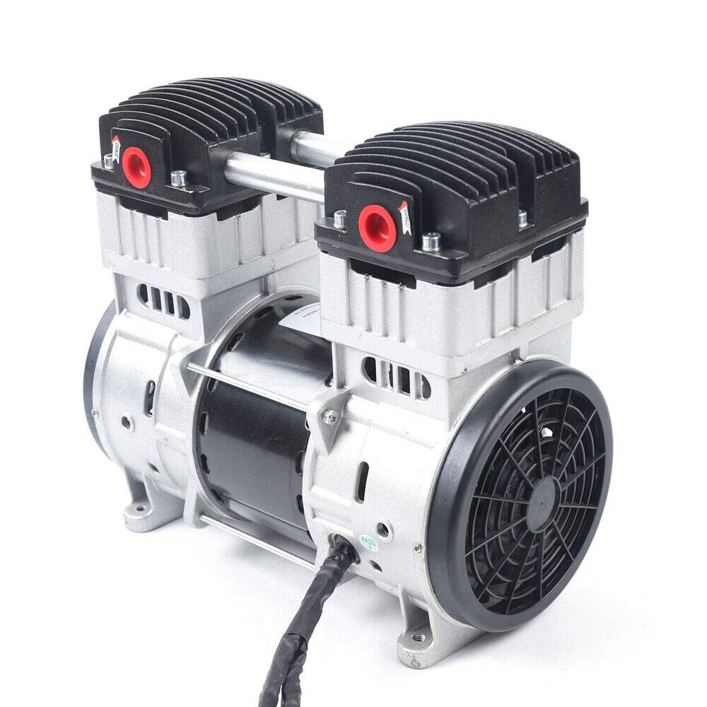 110V 1100W Portable Silent Oil-Free Air Diaphragm Pump - 200L/min (7CFM) High Flow Cordless Vacuum Pump for Air Compressor Motor | Ideal for Automotive, HVAC & Industrial Applications