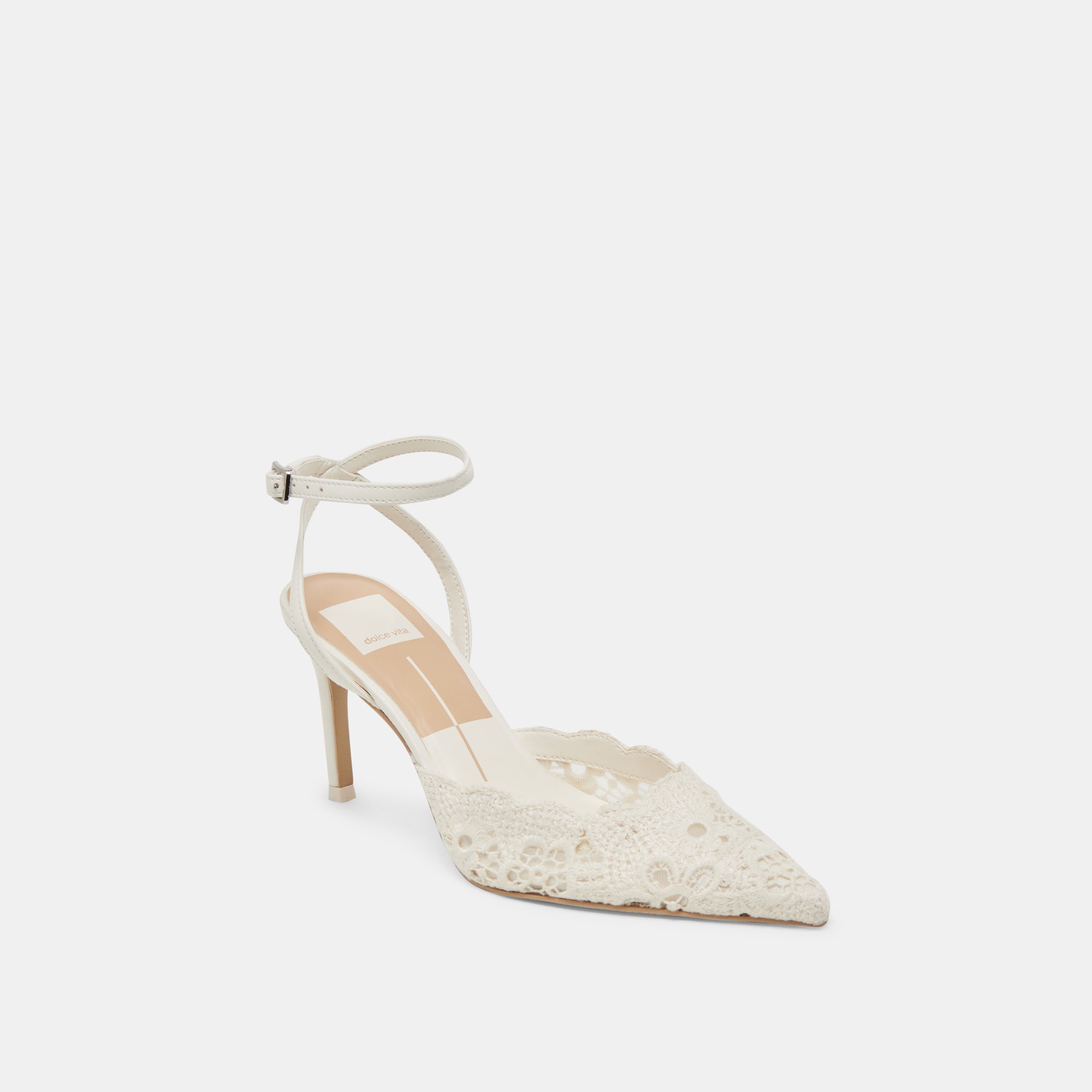 Kenedy White Crochet Heels for Women - Elegant Summer Sandals for Beach, Wedding & Party Occasions