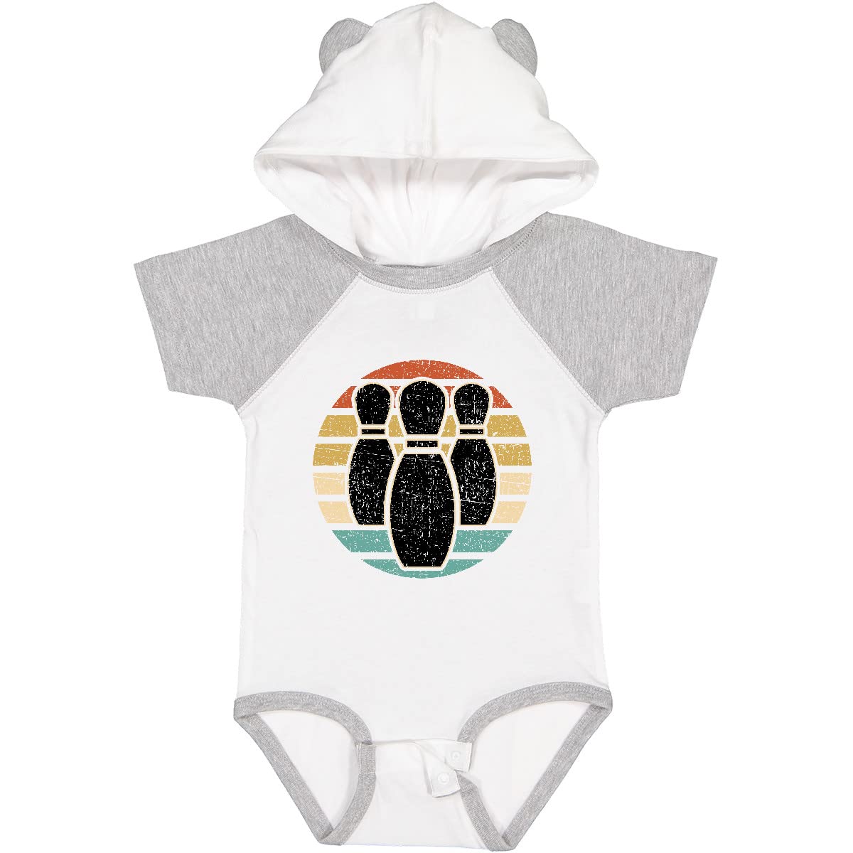 Inktastic Bowling Sunset Bodysuit - Cute Bowler Silhouette & Pins Design for Babies & Toddlers - Perfect for Bowling Parties, Family Outings & Casual Wear