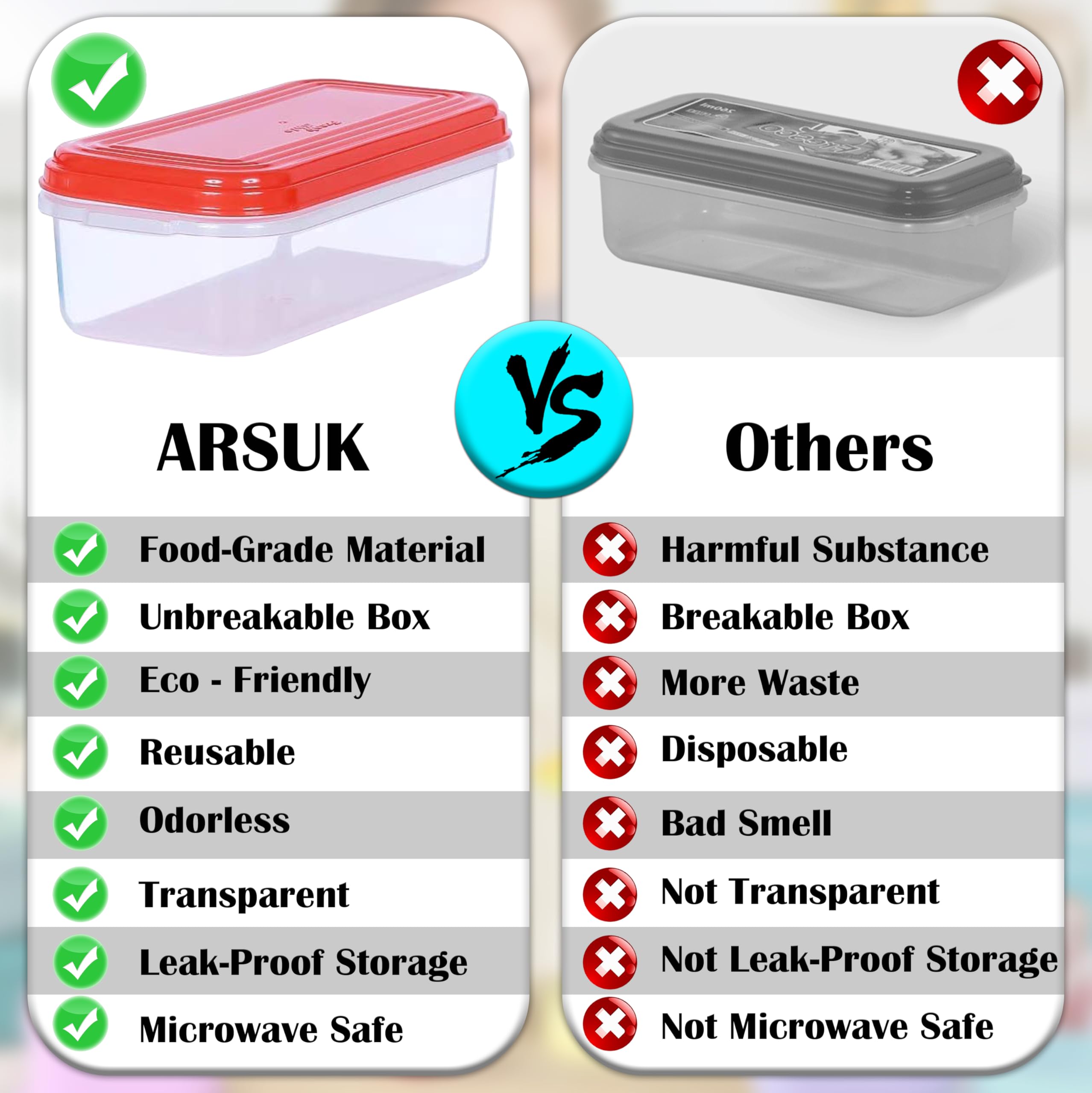 ARSUK 16-Pack Baby Food Storage Containers (8.5 oz/250ml) - BPA Free Plastic Freezer-Safe Containers with Lids - Microwave & Dishwasher Safe Snack Pots for Toddlers - Perfect for Meal Prep, Breast Milk Storage, and On-the-Go Snacks