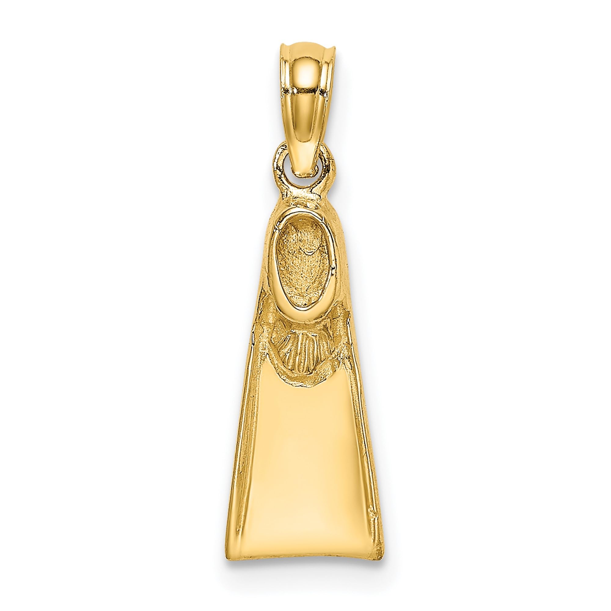 14K Solid Yellow Gold Scuba Diver Flipper Necklace - Elegant Ocean-Themed Jewelry for Beach Lovers, Surfers & Marine Enthusiasts | Perfect Gift for Divers, Snorkelers & Water Sports Fans