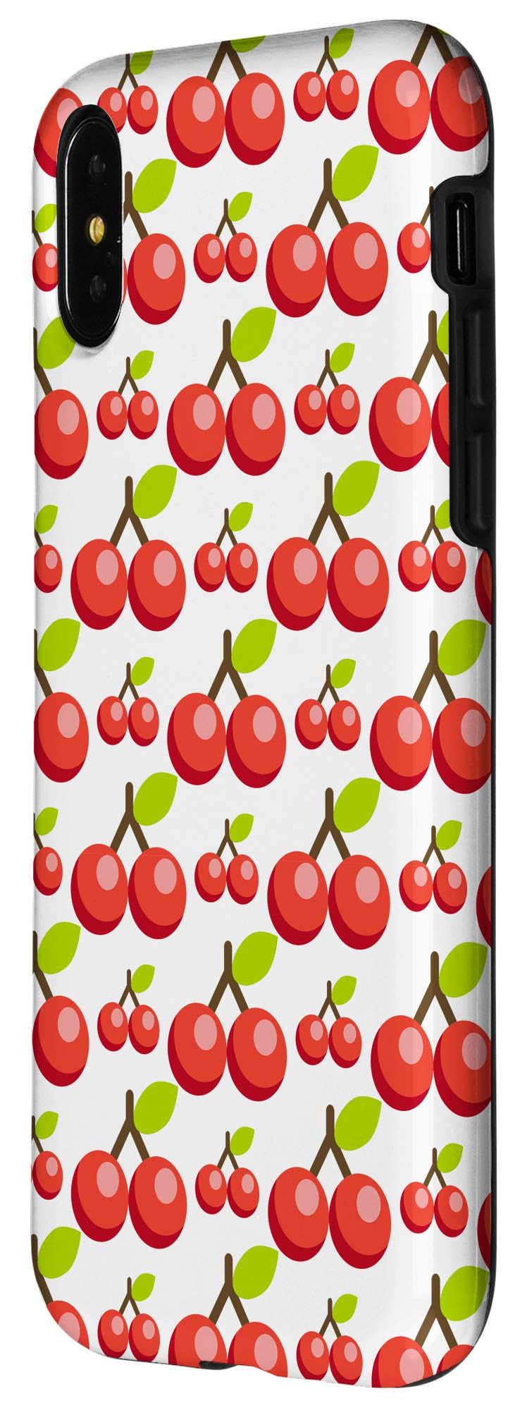 iPhone X/XS Cute Cherry Pattern Phone Case - Durable White Protective Cover for Daily Use, Travel & Work
