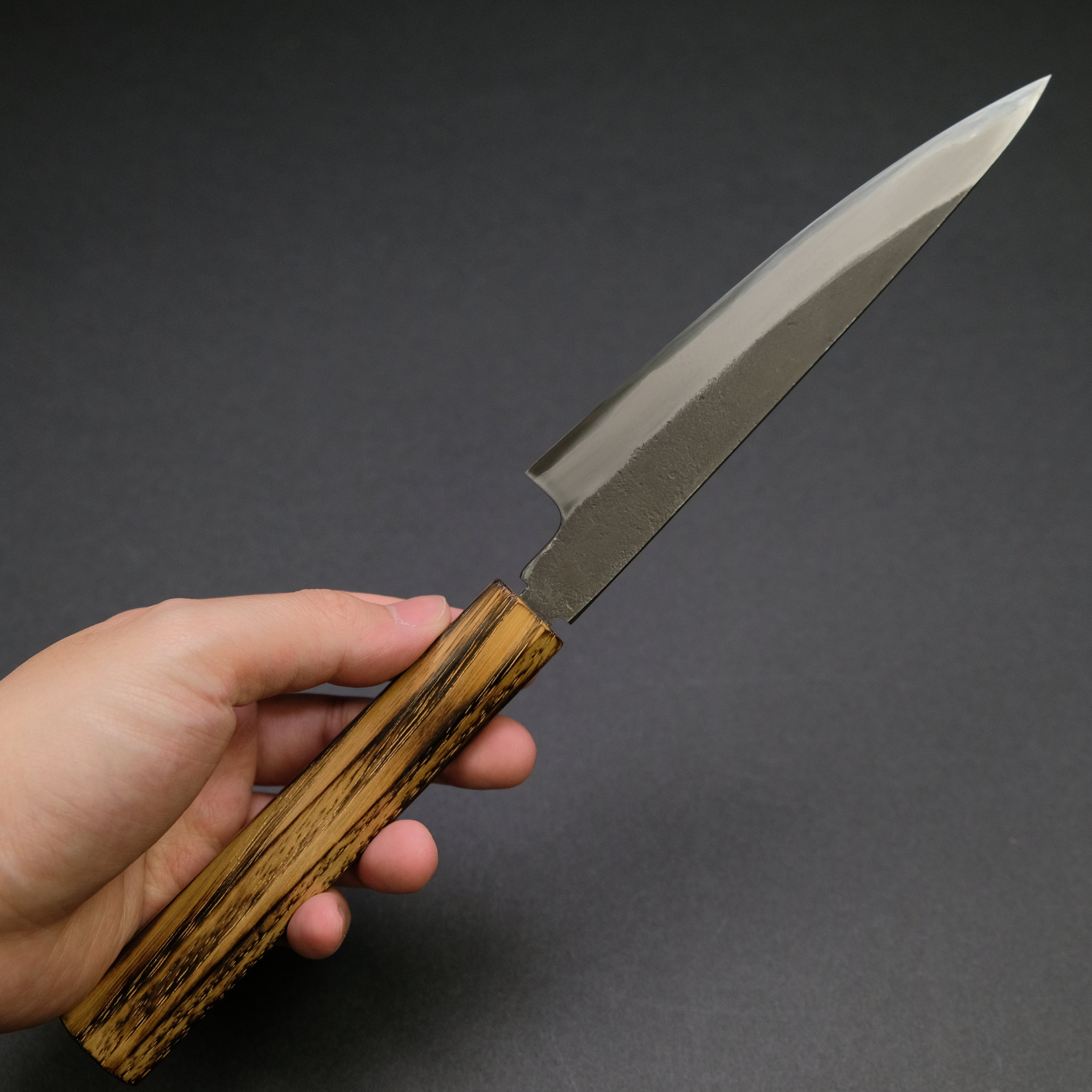 Konosuke MB White #2 Nashiji Kurouchi Petty Knife 150mm - Japanese Chef Knife with Khii Chestnut Handle - Perfect for Slicing, Peeling & Precision Kitchen Tasks