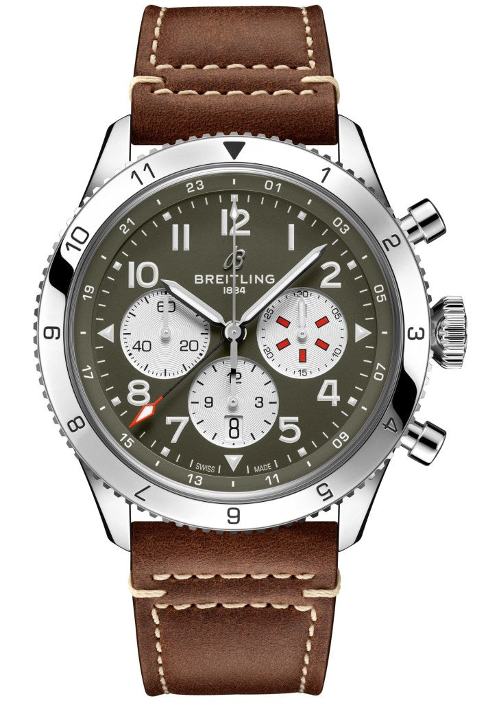 Breitling Super AVI Chronograph Stainless Steel Men's Watch - Luxury Pilot Chronograph Timepiece for Aviation Enthusiasts | Perfect for Business, Travel & Special Occasions