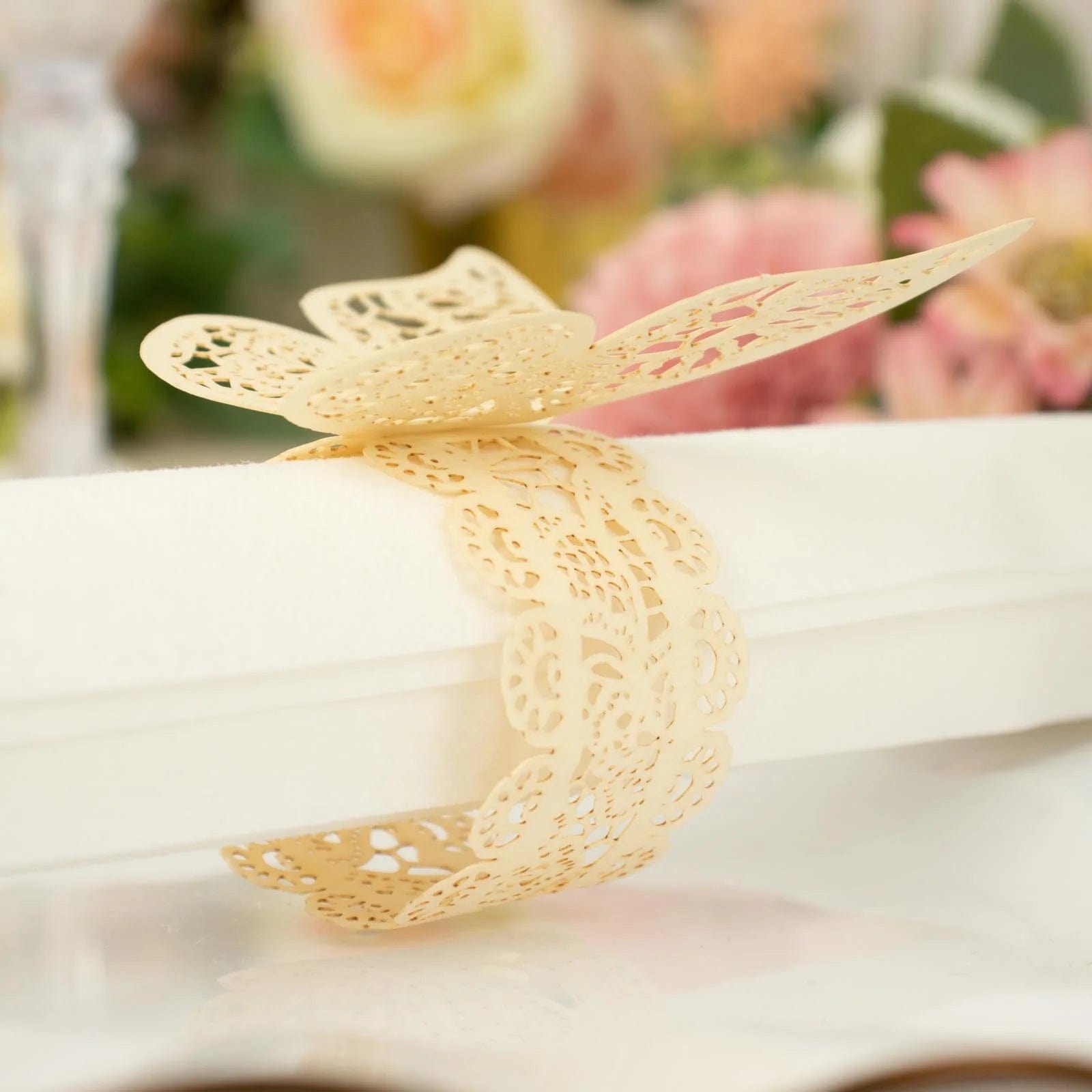 12 Pack Laser Cut 3D Butterfly Napkin Rings for Wedding, Party & Table Decor - Elegant DIY Paper Craft for Dinnerware & Home Decoration